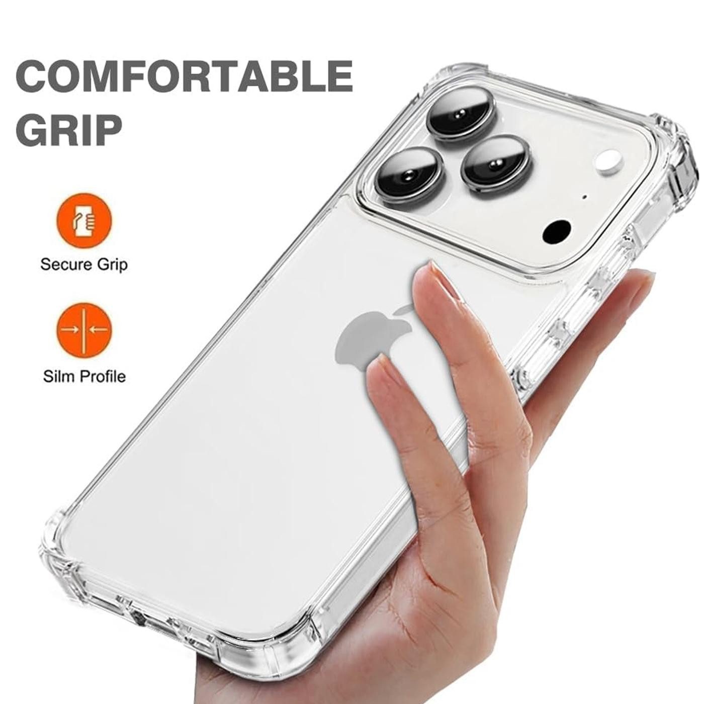 CoolGadget Handyhülle Anti Shock Rugged Case für Apple iPhone 17 Pro 6,3 Zoll, Cover Kantenschutz Schutzhülle für iPhone 17 Pro Hülle Transparent – Bild 5 von 5