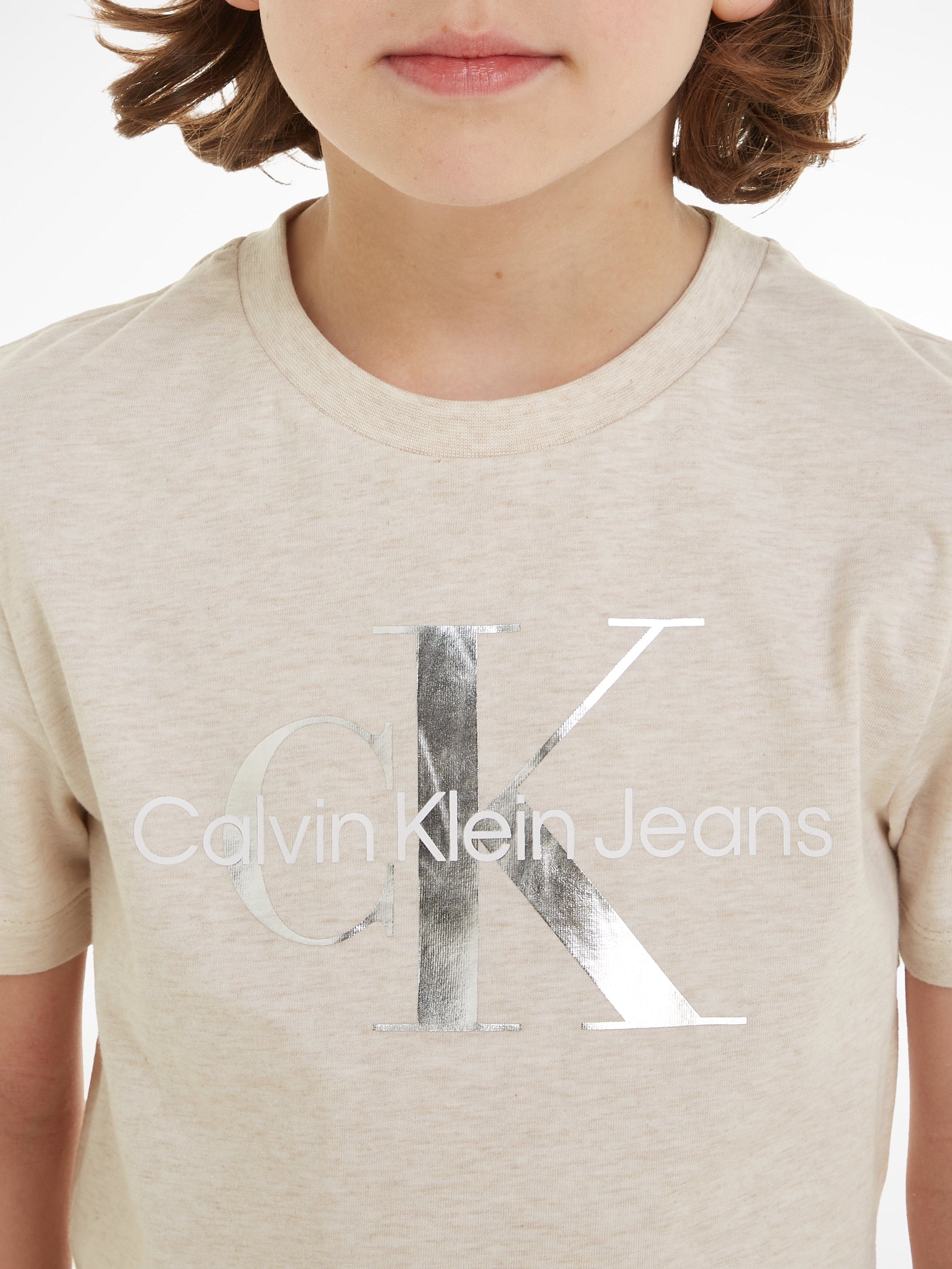 Calvin Klein Jeans Heather Vanilla MONOGRAM SS T-Shirt T-SHIRT CK