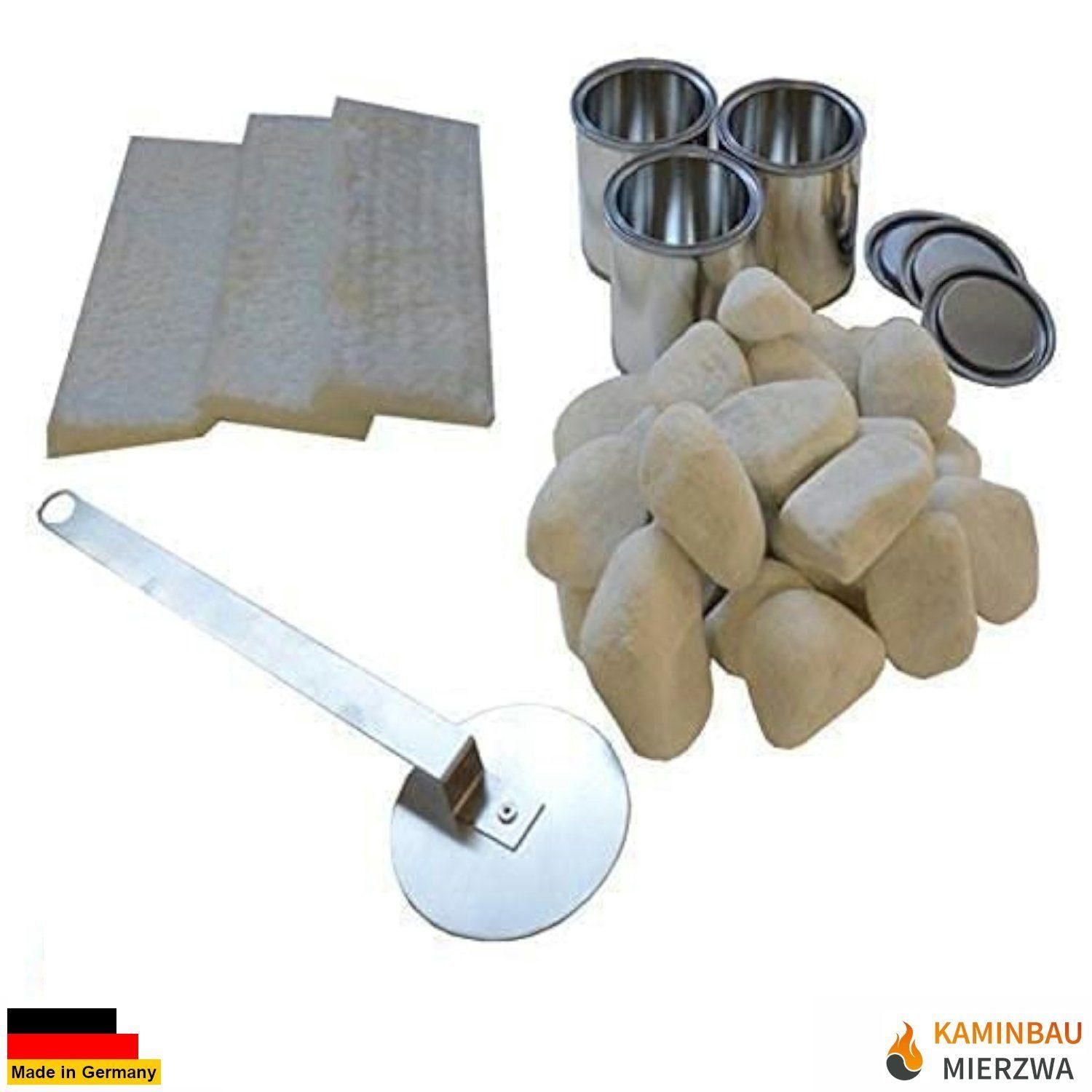 Kaminbau Mierzwa Echtfeuer-Dekokamin Lukas (Premium, inkl. komplettem Zubehör), Gelkamin, Ethanolkamin, Bodenkamin, Kaminofen