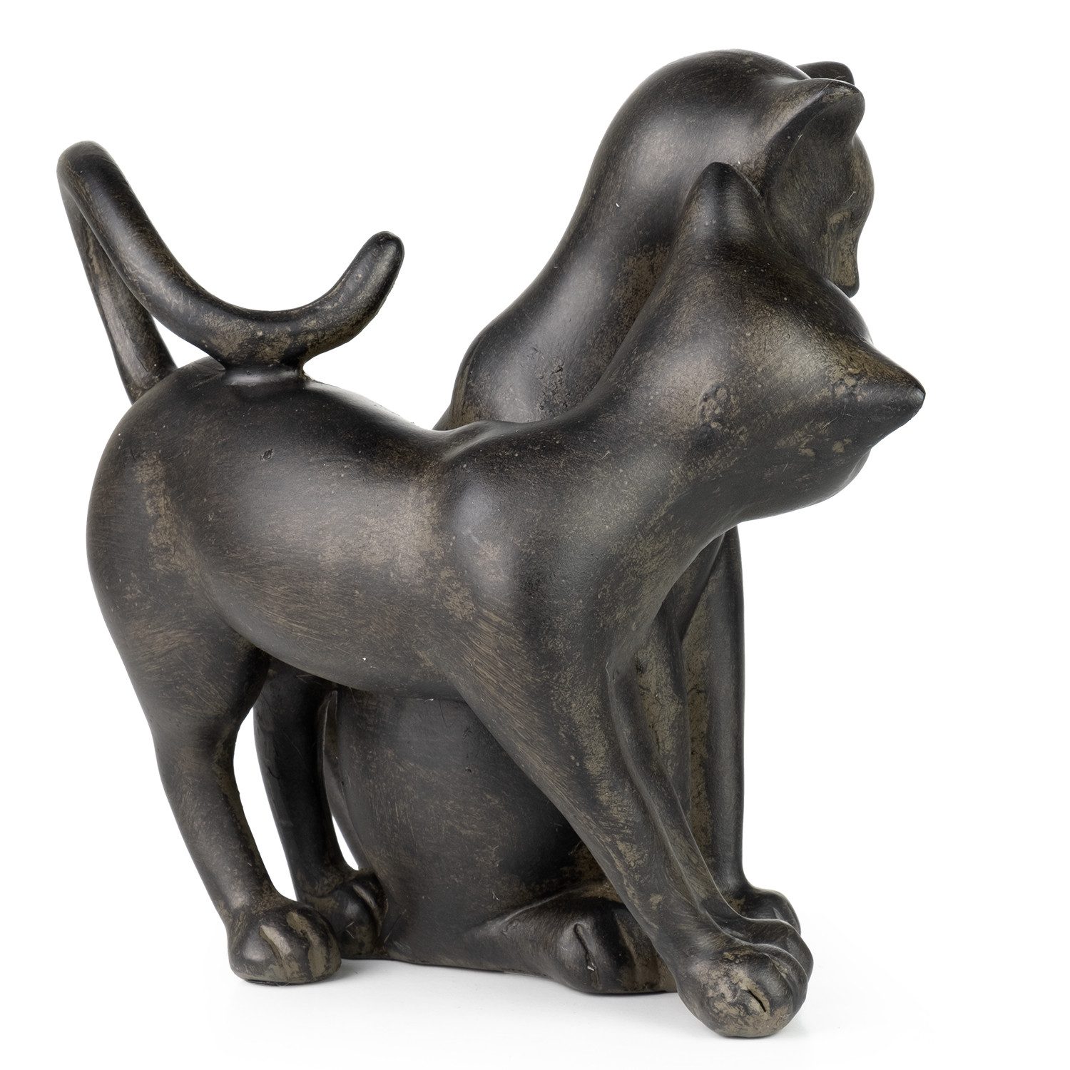 Moritz Dekofigur Dekofigur Katze Kater Katzenpaar Polyresin Antik, Polyresin Figuren Deko Geschenk Geometrische TierFigur Modern Skulptur