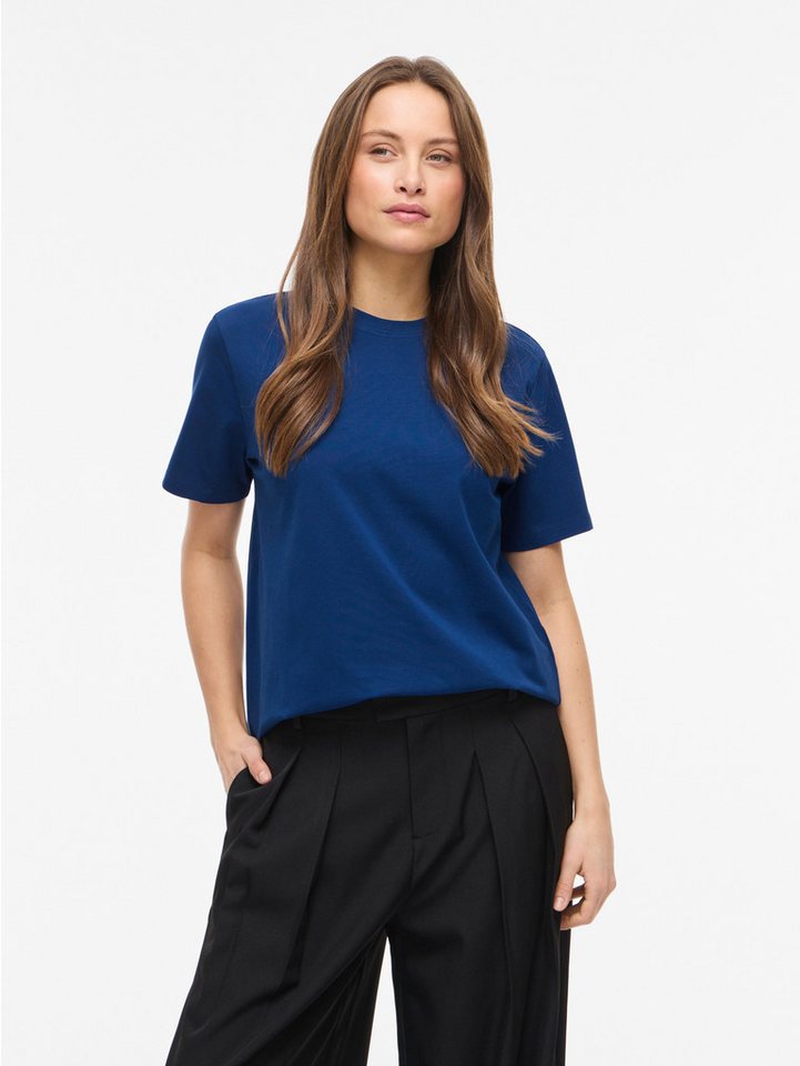 Vila Kurzarmshirt VINORA S/S T-SHIRT - NOOS Baumwollmischung, regular fit