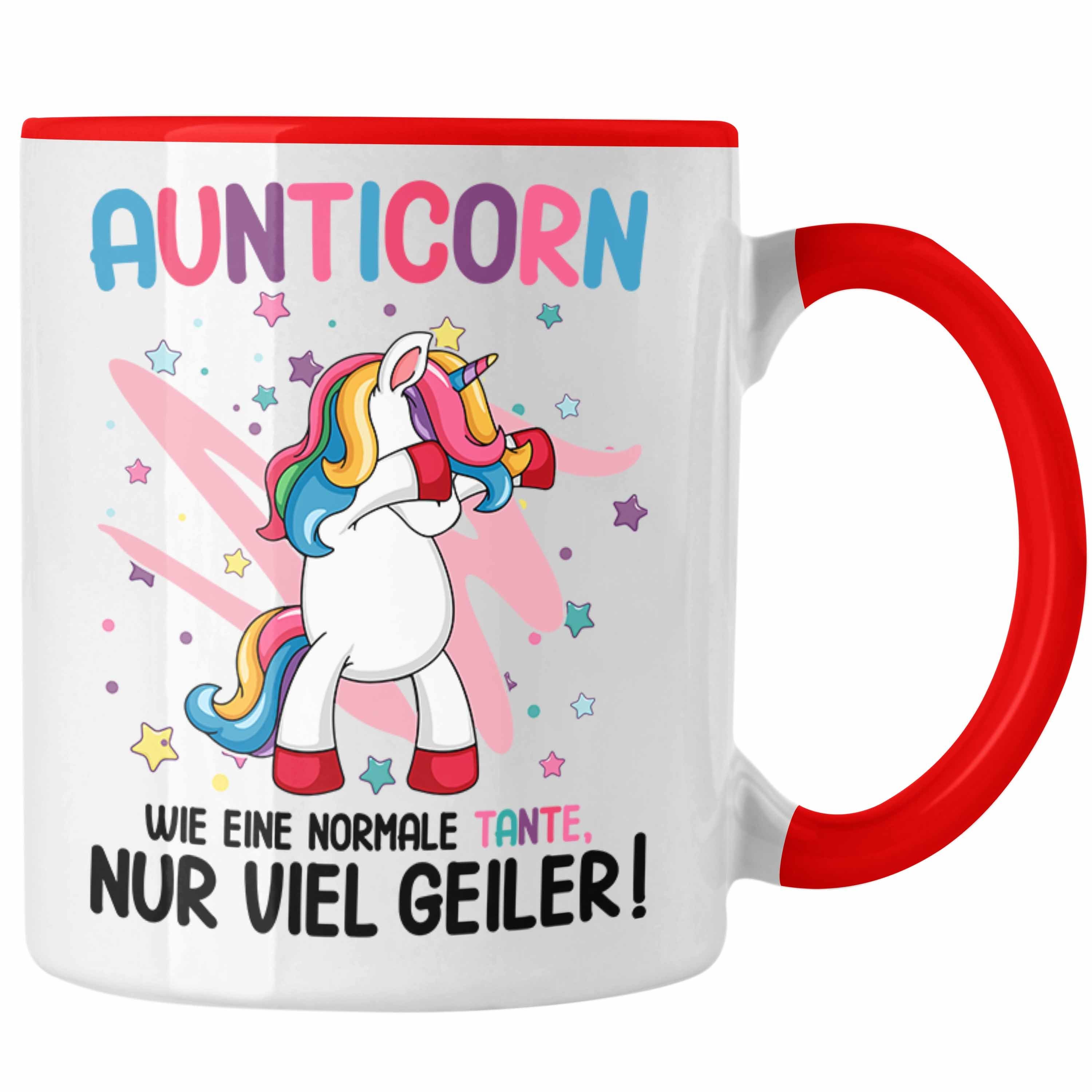 Trendation Tante Beste Aunticorn Tante Geschenk Einhorn Eine Geburtstag Rot Lustig Trendation - Normale Spruch Tasse Wie
