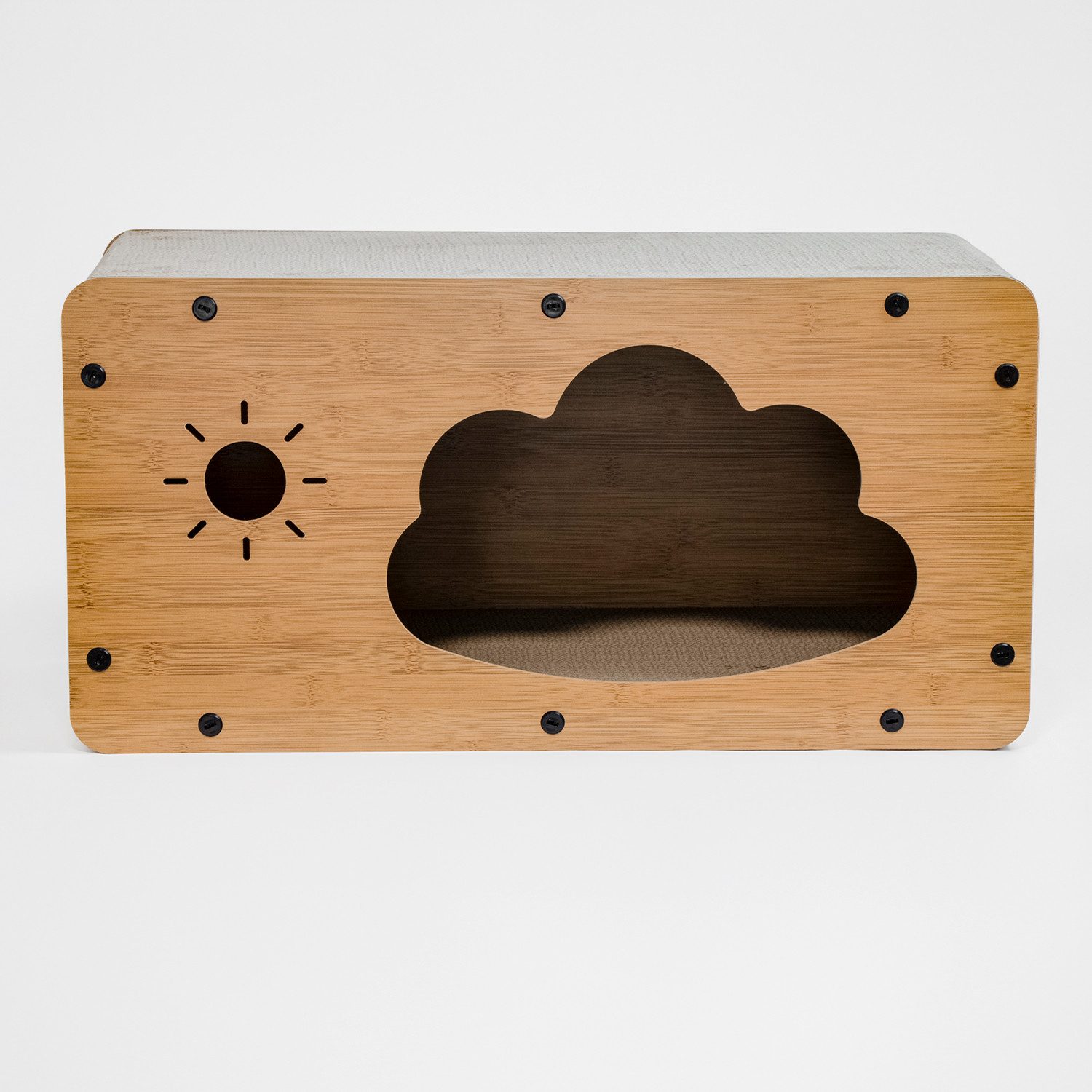 KVOTA Katzenliege Katzenhaus mit Kratzbrett 2-in-1 Katzenhöhle Kratzmöbel & Rückzugsort