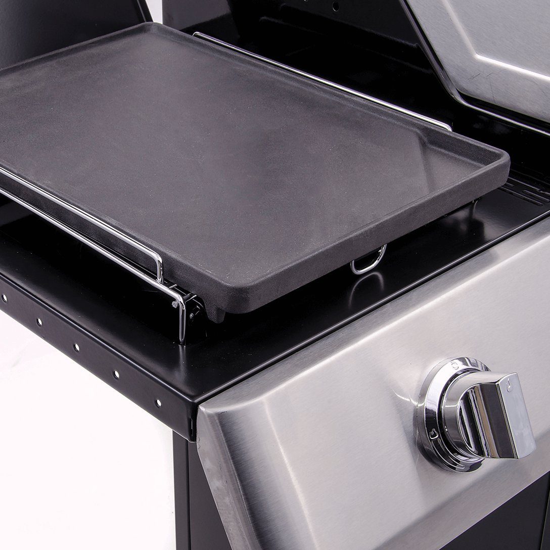 Char-Broil Grillplatte Guss Grill BBQ Zubehör Aufsatz Seitenbrenner Bratplatte