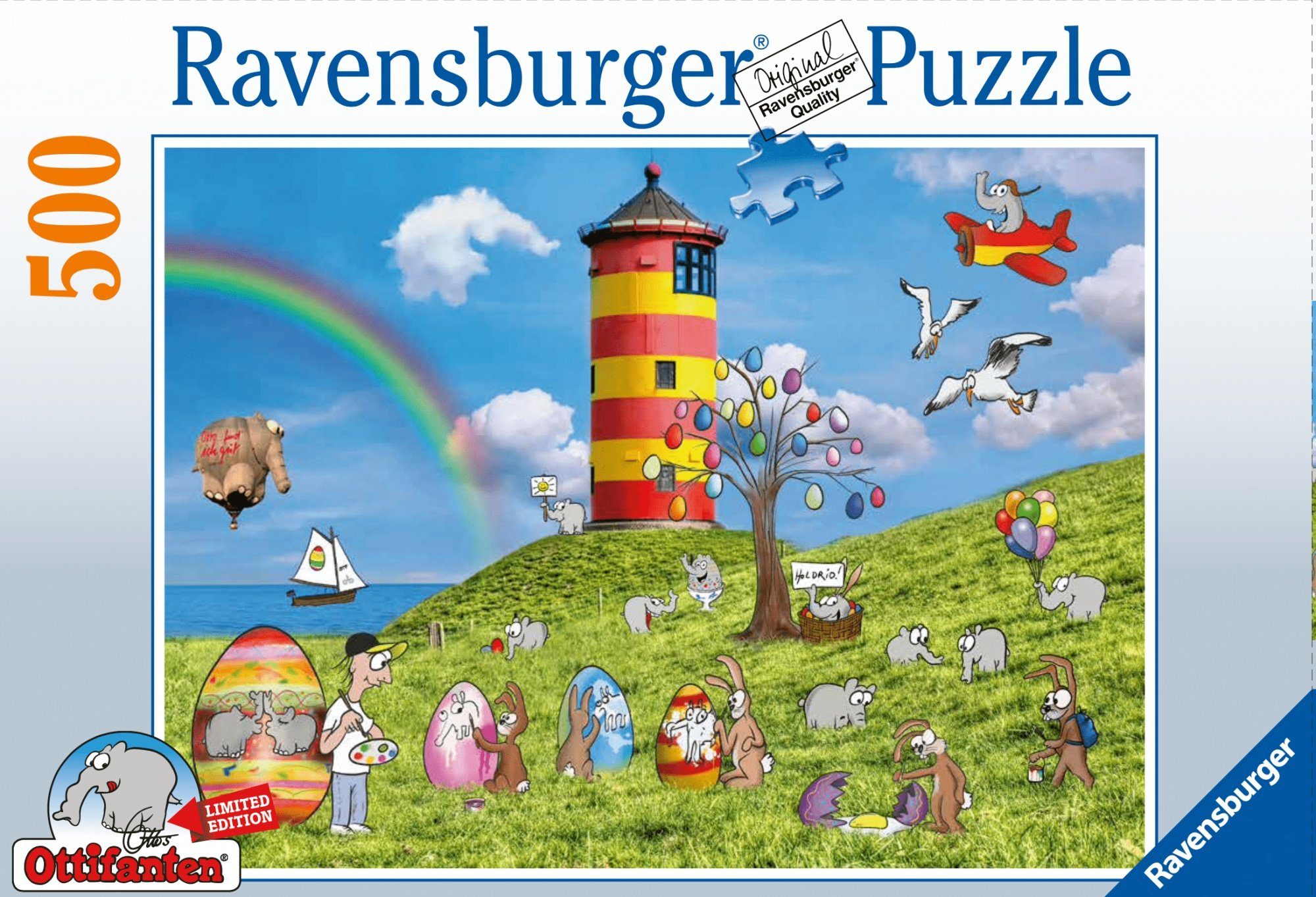 Ravensburger Puzzle Osterpuzzle mit Ottifanten zu Ostern 500 Teile 49x36cm by  Waalkes, Puzzleteile