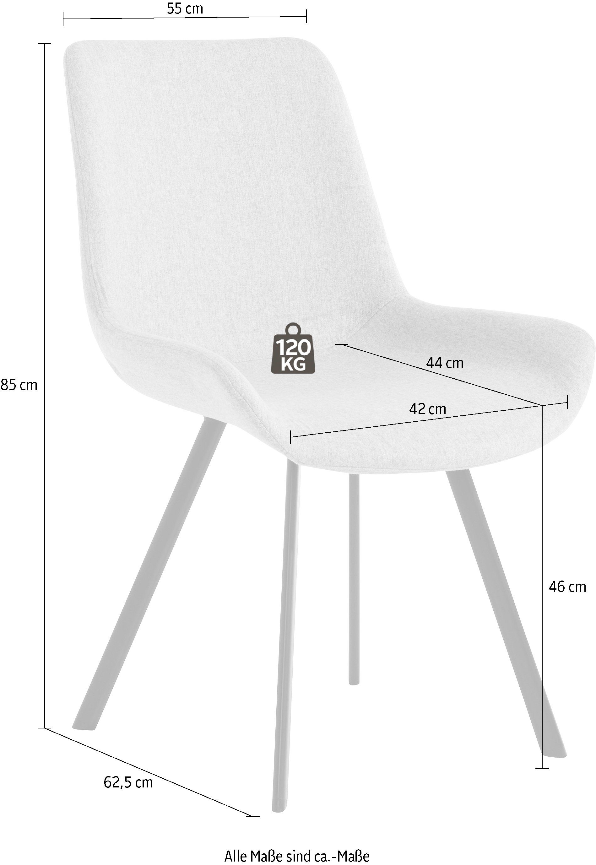 02 Esszimmerstuhl Rose Homexperts St), 2 mit (Set, Webstoff-Bezug