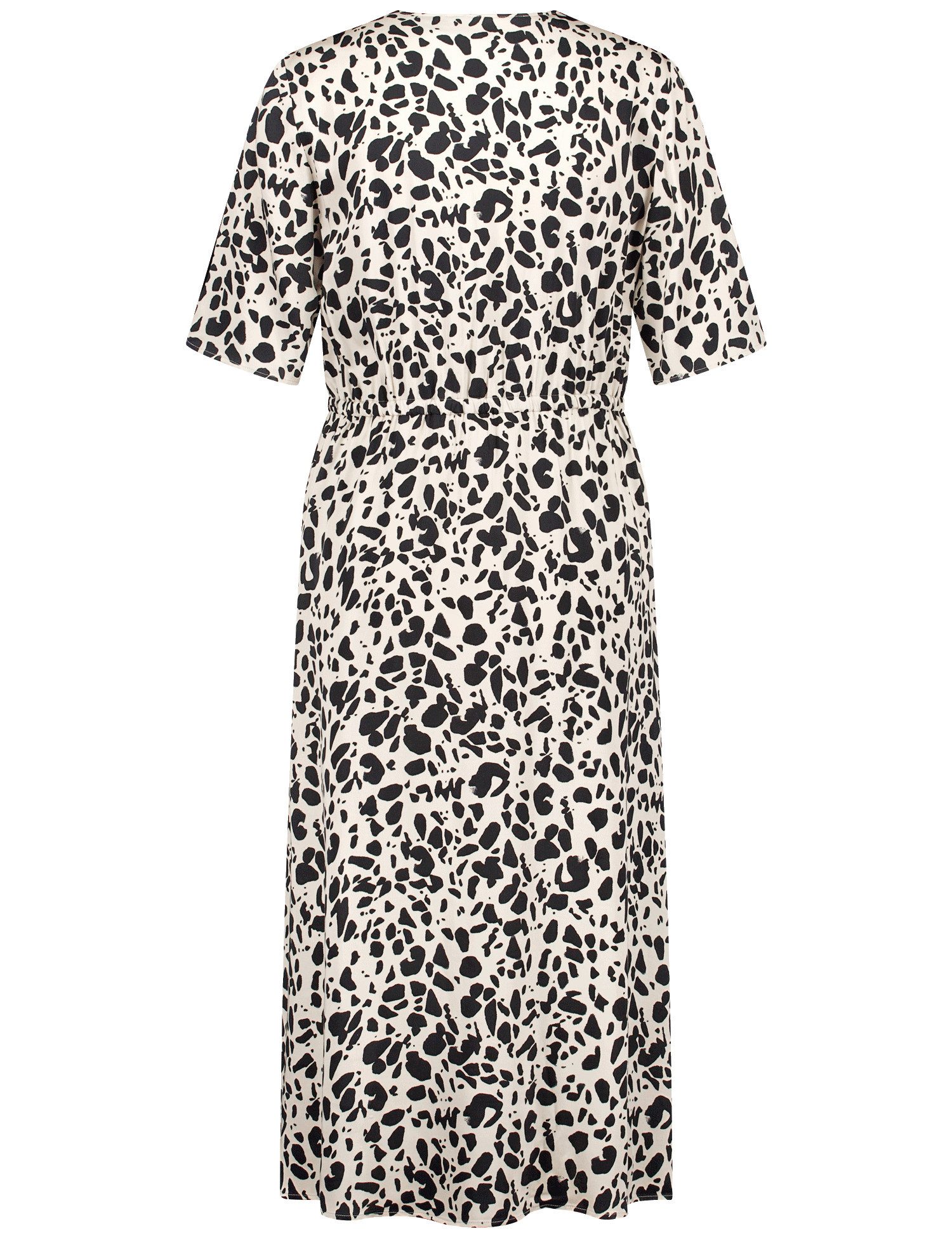 Taifun Midikleid – Kleid mit 3/4-Ärmeln, V-Ausschnitt und Animal Print