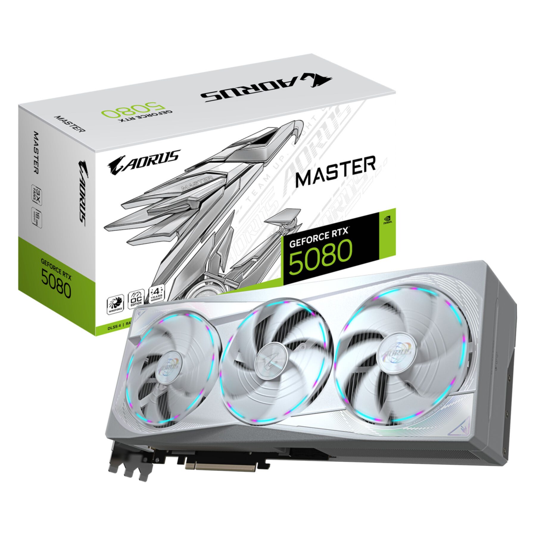 Gigabyte AORUS GeForce RTX 5080 MASTER ICE 16G Grafikkarte - 16GB GDDR7, 256 Bi Grafikkarte