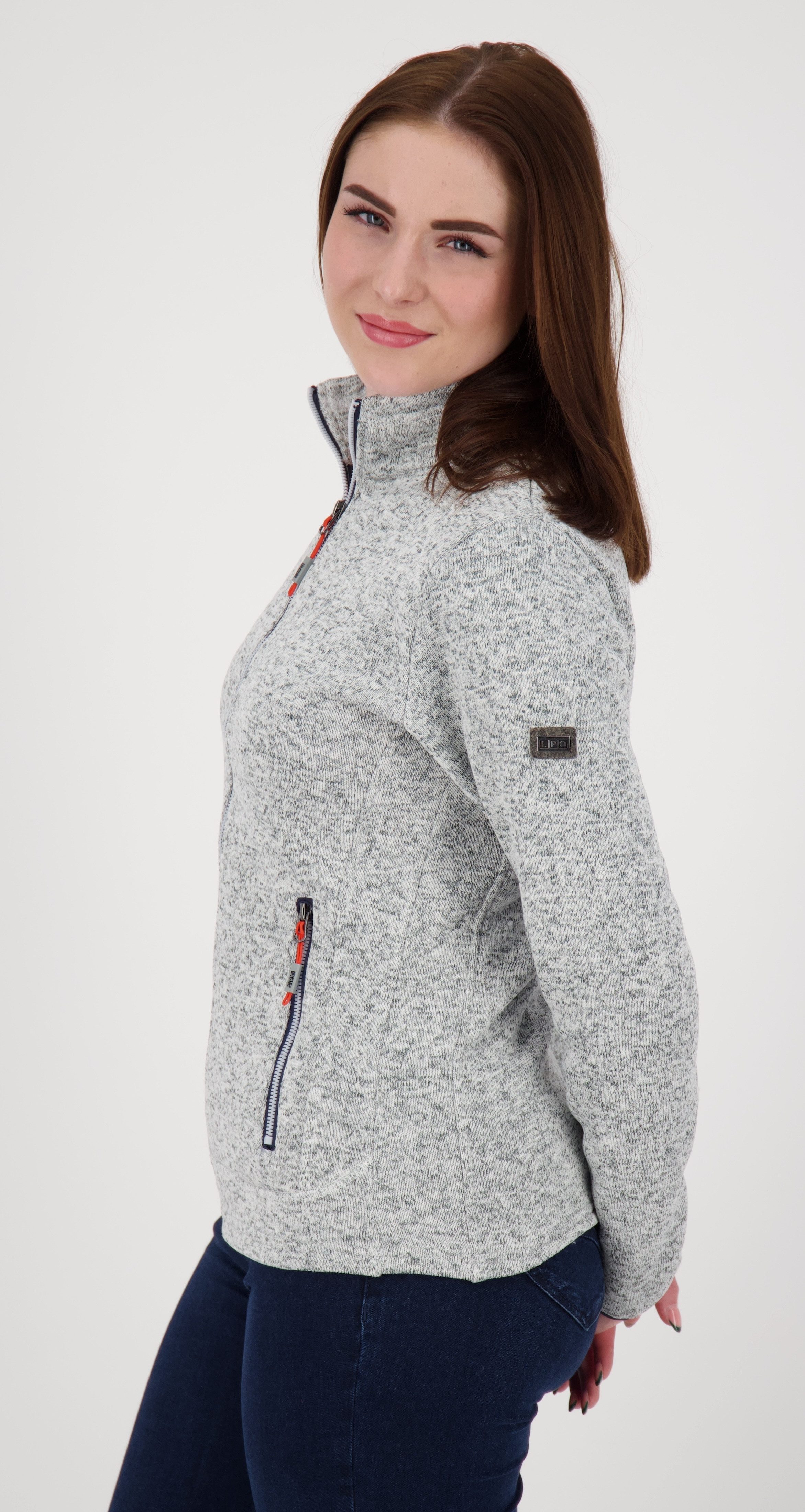 Linea Primero DEPROC WOMEN KIRKVALE in Strickfleecejacke Active X Großen hellgrau Größen erhältlich auch