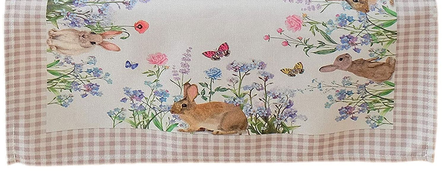 texpot Tischdecke Tischläufer Druck Häschen Blumen Osterhase Ostern (1-tlg) günstig online kaufen