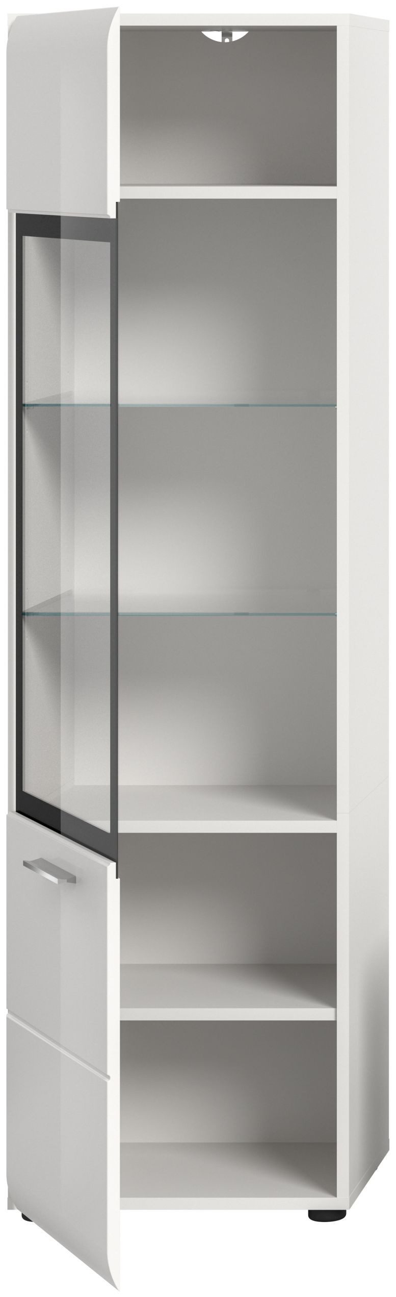 xonox.home Vitrine in weiß hochglanz tiefzieh/weiß Nachbildung B/H/T: 45 x 160 x 34 cm