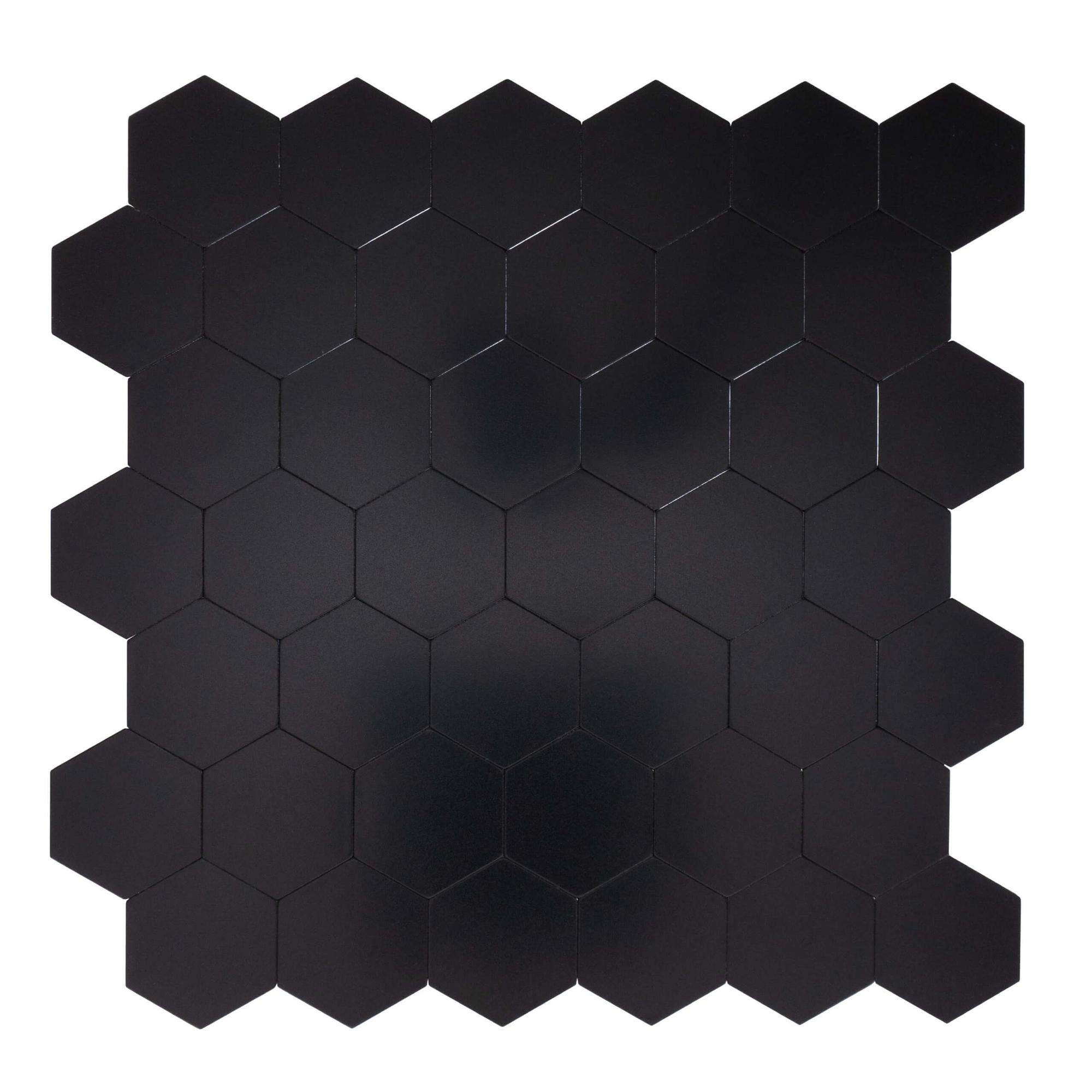 Dalsys Wandpaneel 1m² 11 Stück selbstklebend, (Schwarz Wabenmuster, 11-tlg., Wandfliese) feuchtigskeitsbeständig, einfach montiert, hochwertiges Material