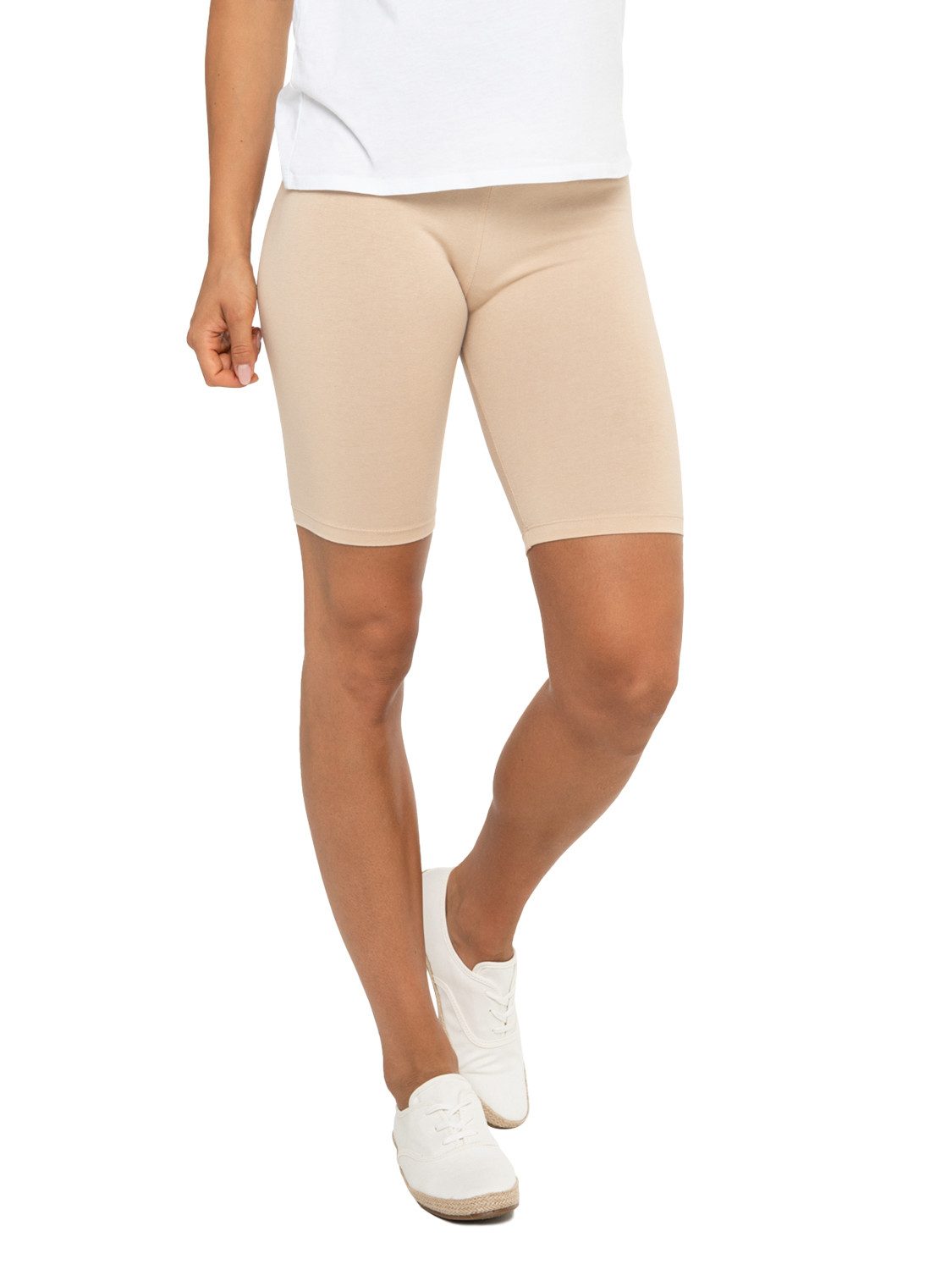 celodoro Shorts Damen Kurzleggings Stretch-Jersey Radlerhose aus Baumwolle