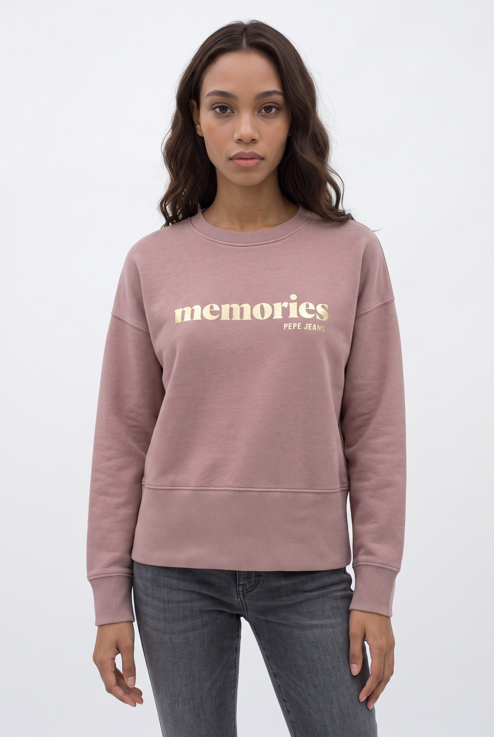 Pepe Jeans Sweatshirt CINTIA mit breitem Rippbündchen, Rundhals