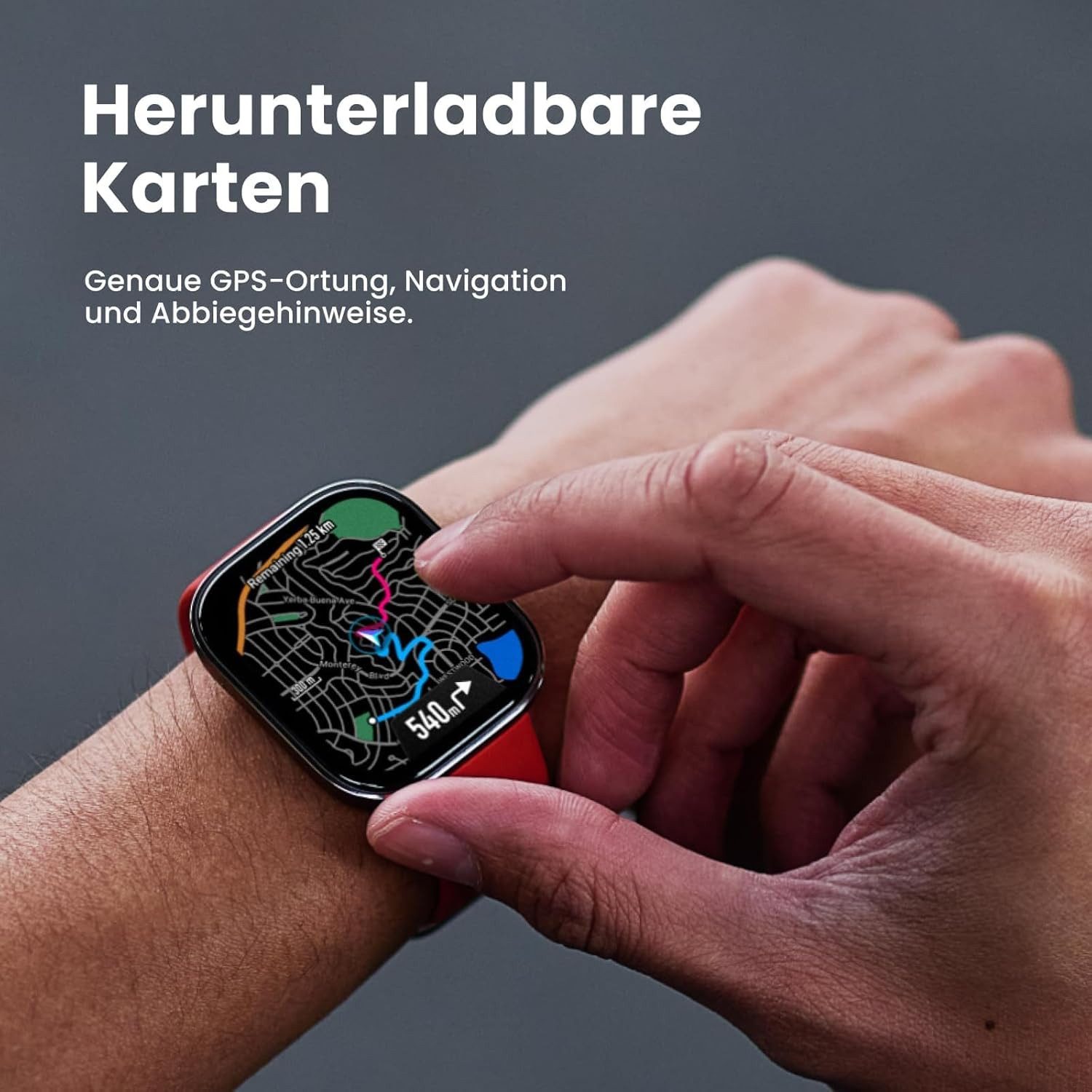 Amazfit Damen"s Herren"s GPS Uhr; mit 14 Tage Akku & AMOLED Display Smartwatch (5 cm/1.97 Zoll, Android/iOS), Bluetooth Anruf, 140+ Sportmodi, 5 ATM Wasserdicht mit KI Coaching