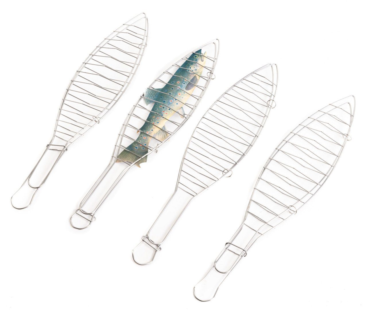 Grillrosteinsatz TrendLine Fischbräter-Set 4er-Set, Edelstahl, 42