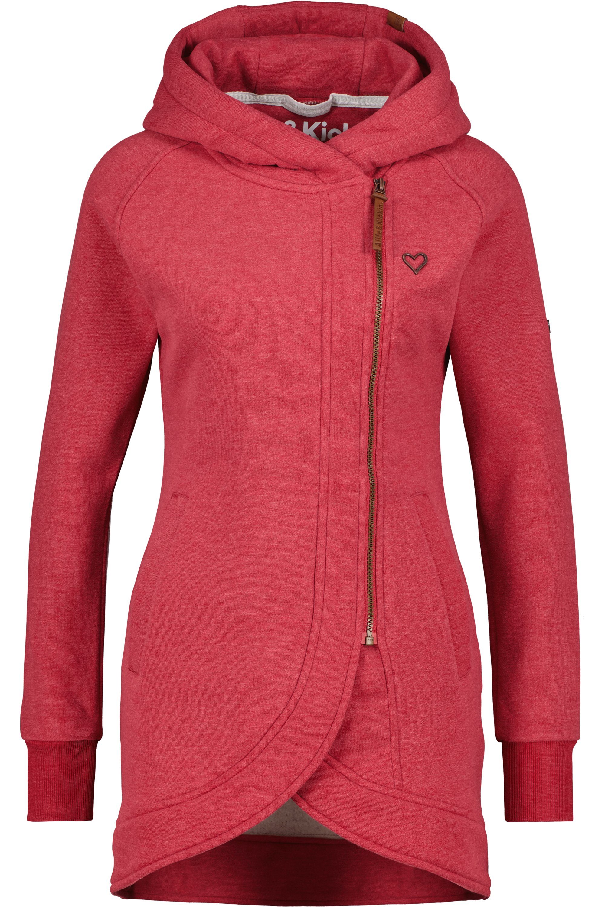 Alife & Kickin melange cranberry Kapuzensweatjacke Kapuzensweatjacke, Sweatjacket Sweatjacke MaryAK A Damen