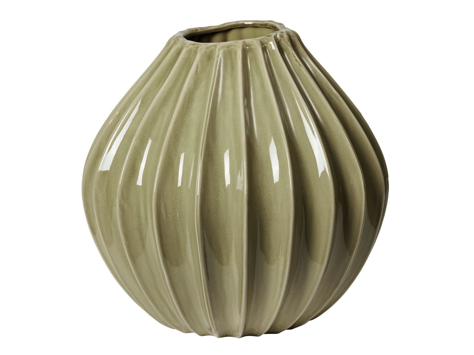 Broste Copenhagen Dekovase Wide Vase L Dry sage 30cm (Vasen)