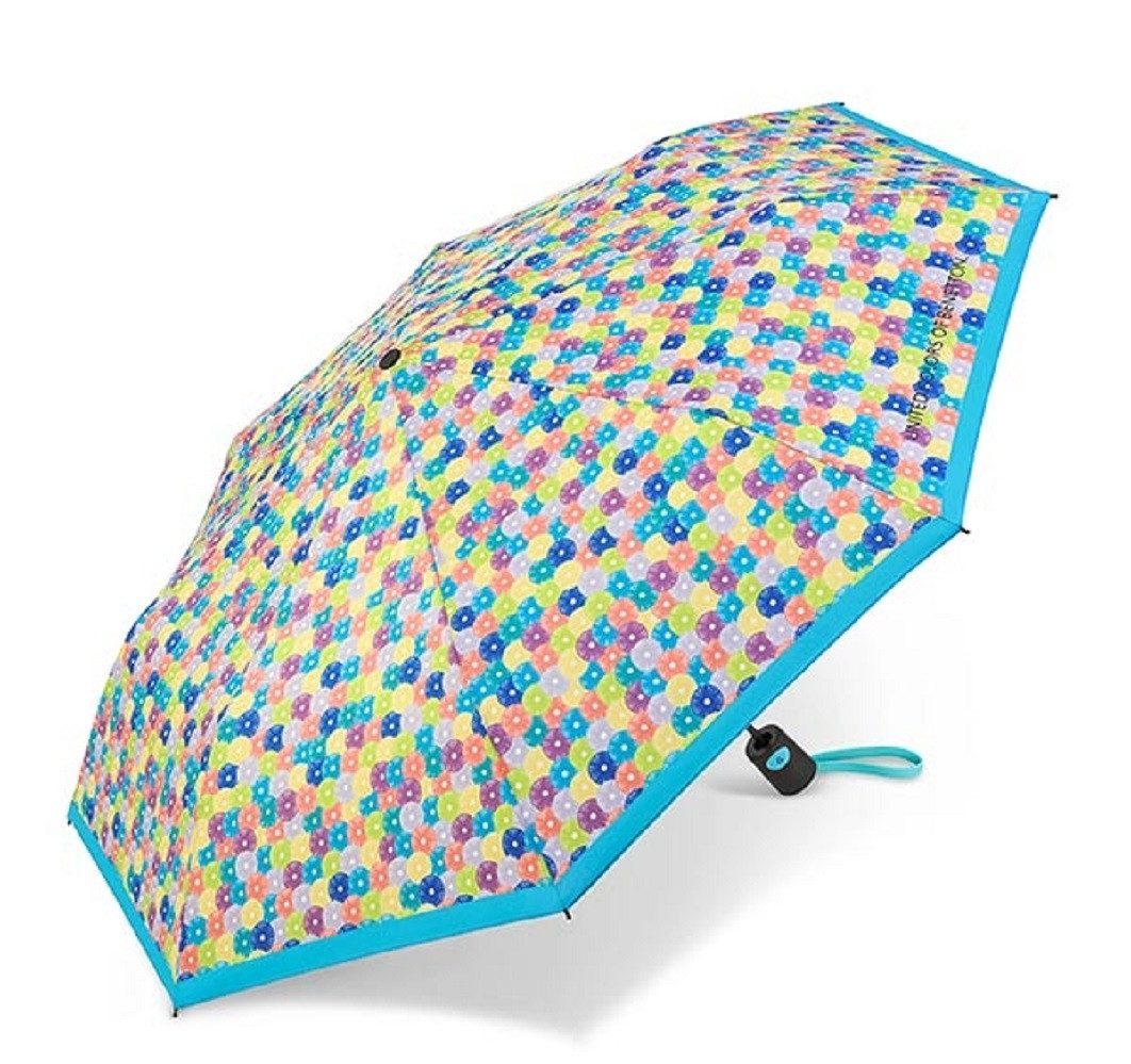 HAPPY RAIN Langregenschirm Benetton Mini AC Auf-Automatik blooming dots blue, Windproof