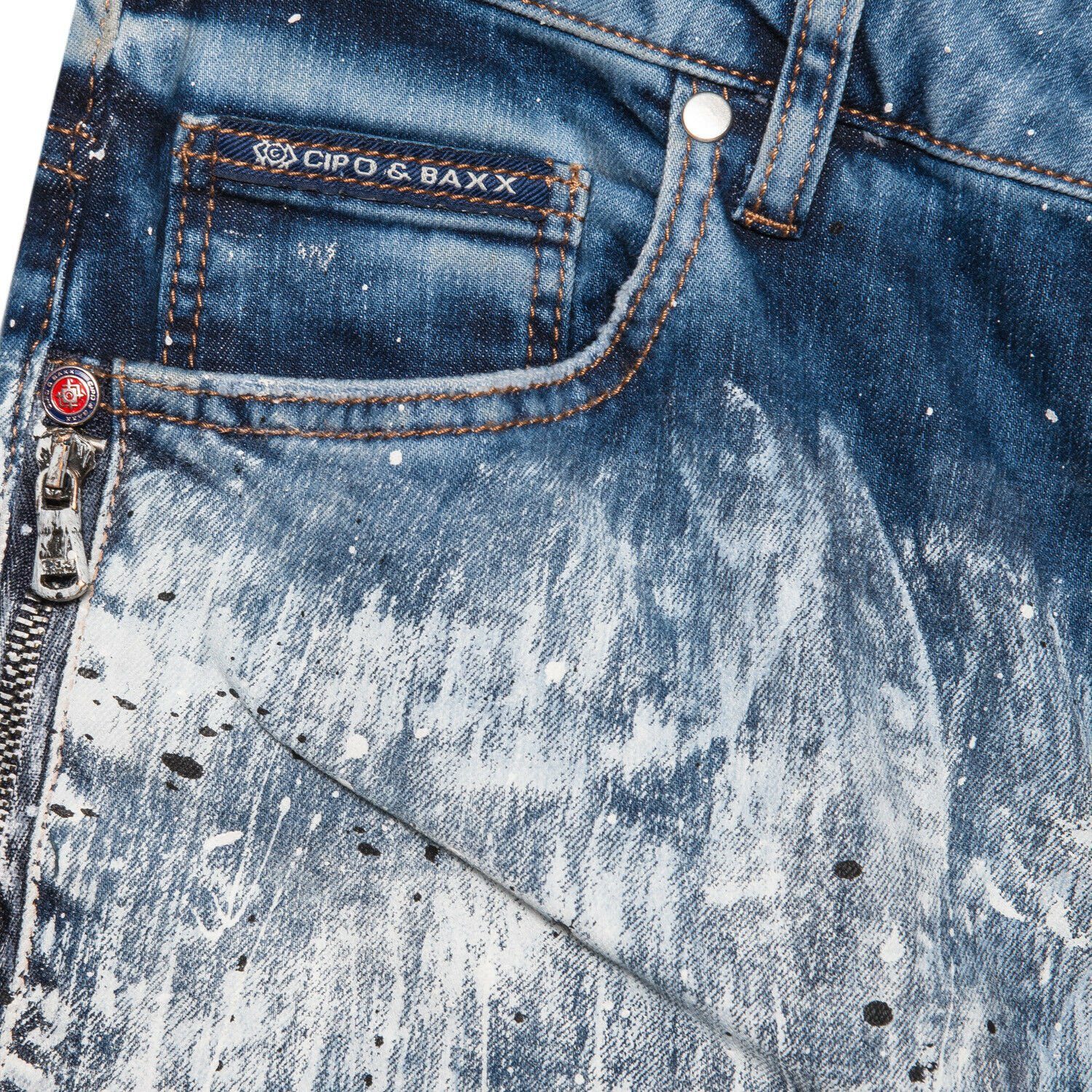 Slim-fit-Jeans Herren Jeans Hose mit coolen Graffiti Punk Prints im used Style