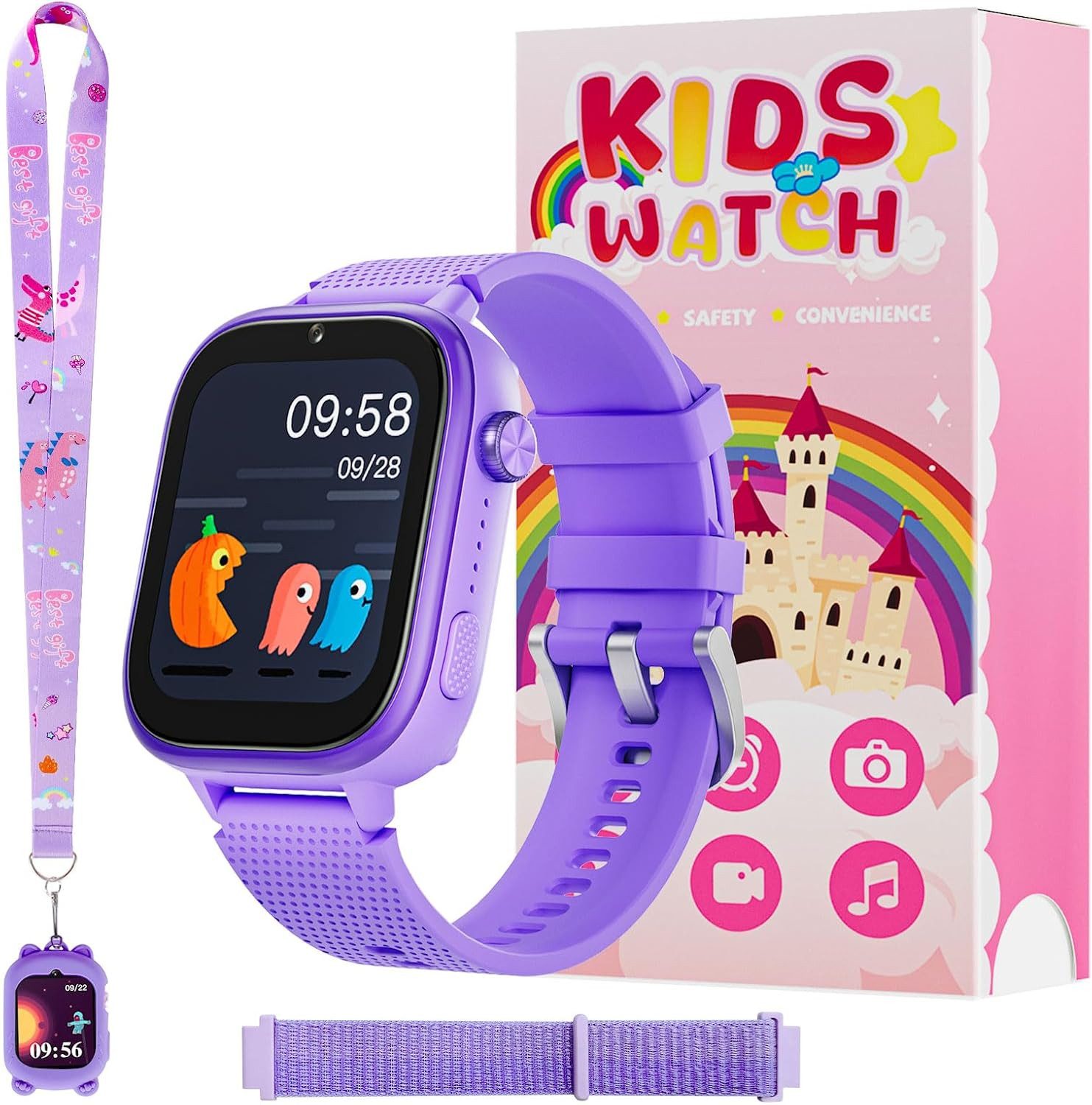 OKYUK D-T18 Smartwatch (4,6 cm, sim-karte), Kinder Smartwatch 4G GPS