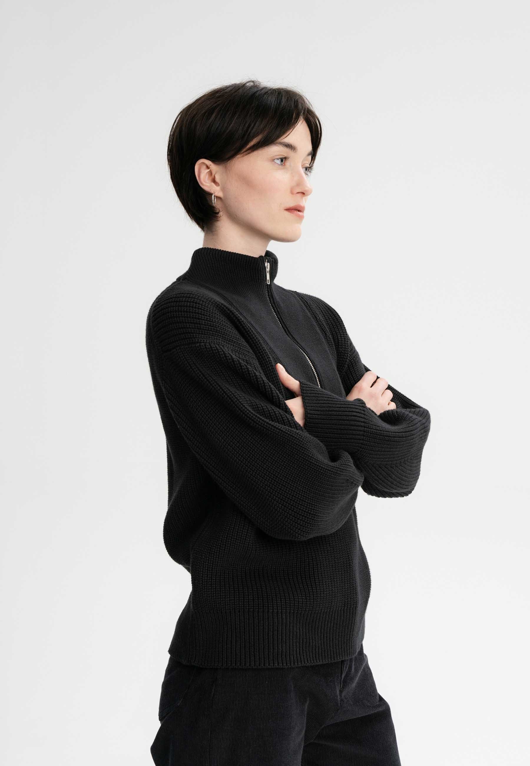 MELA Strickpullover Damen Rippstrick Troyer KIMAYA günstig online kaufen