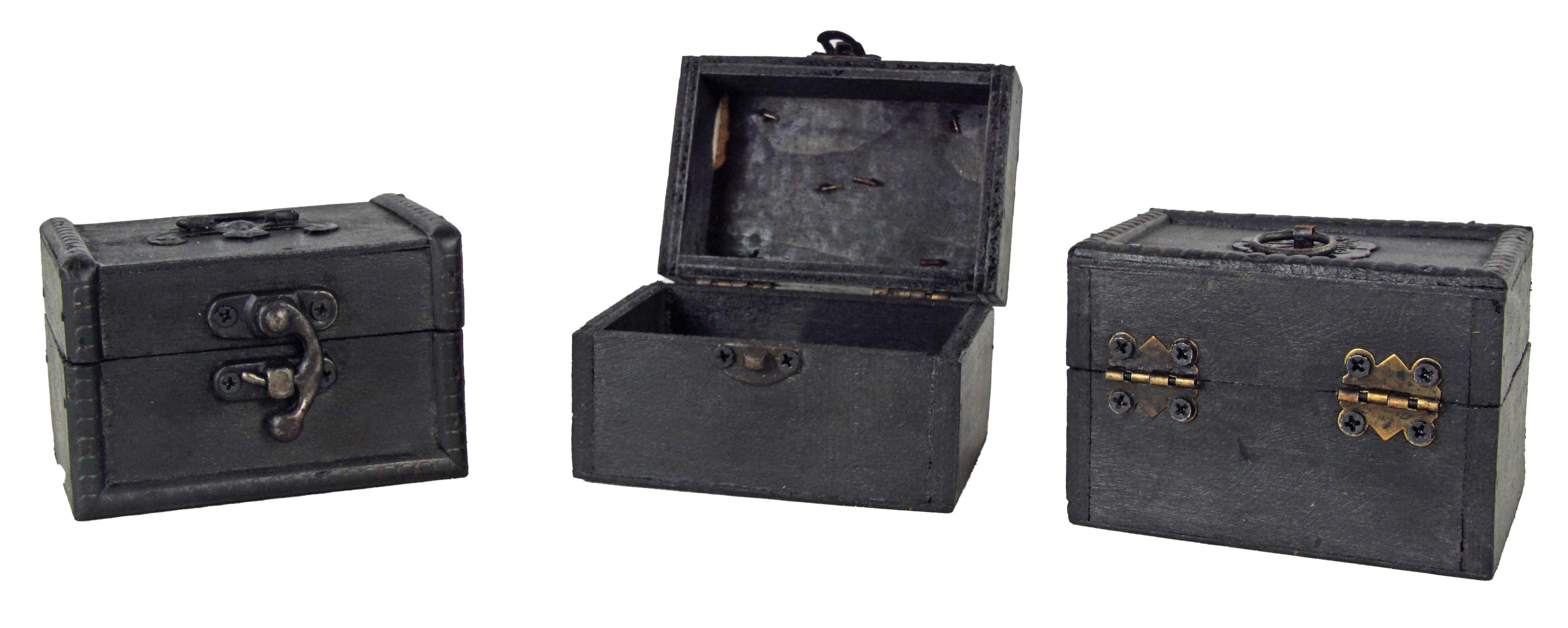 Eurosouvenir Truhe Exklusives 3er-Set Miniatur-Holztruhen im Vintage-Look (Set, 3 St., 3er Set), Verschiedene Designs