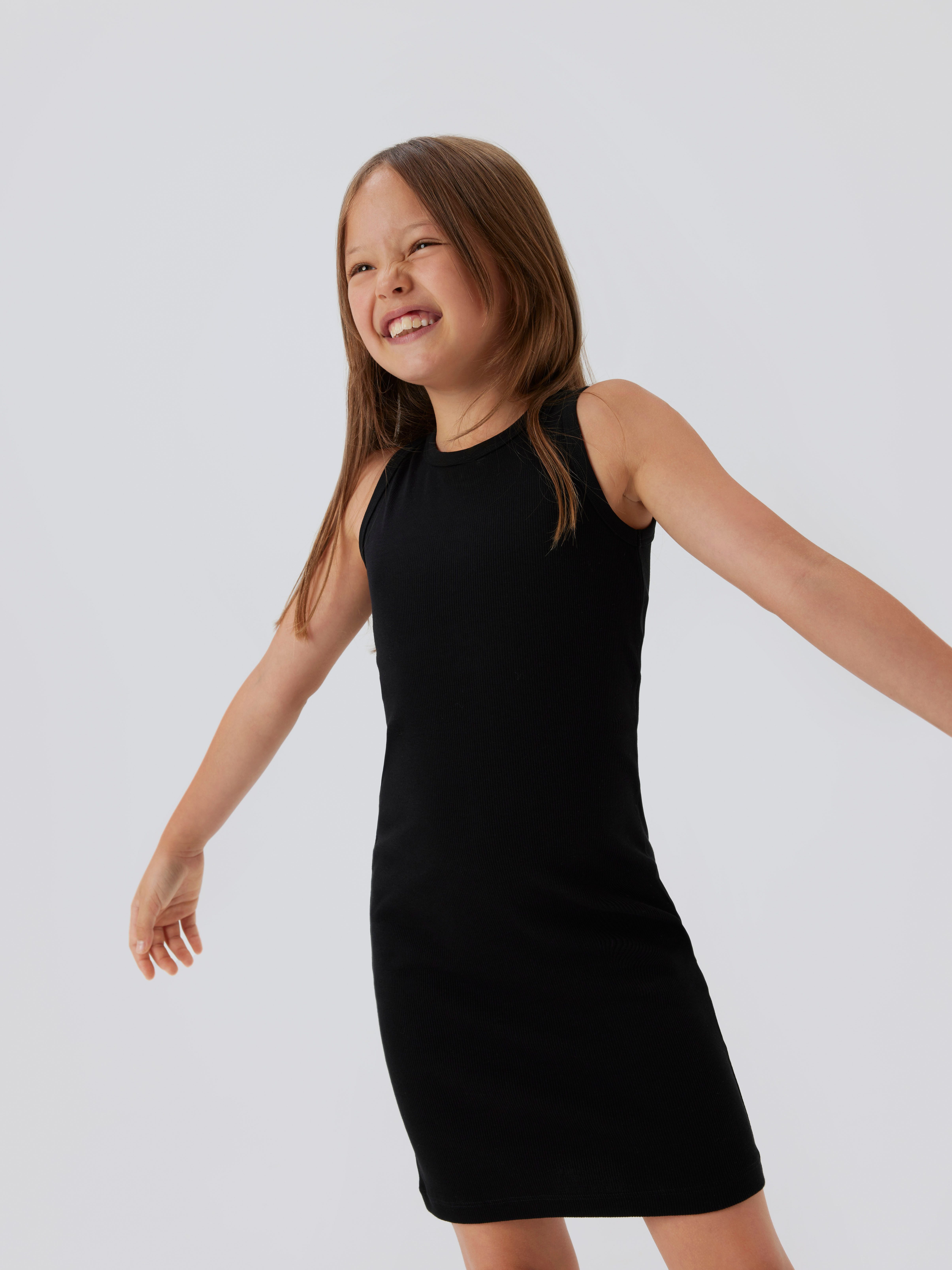 Name It Jerseykleid NKFNAKAL SL SLIM DRESS NOOS Baumwollmischung, Jersey Rippware