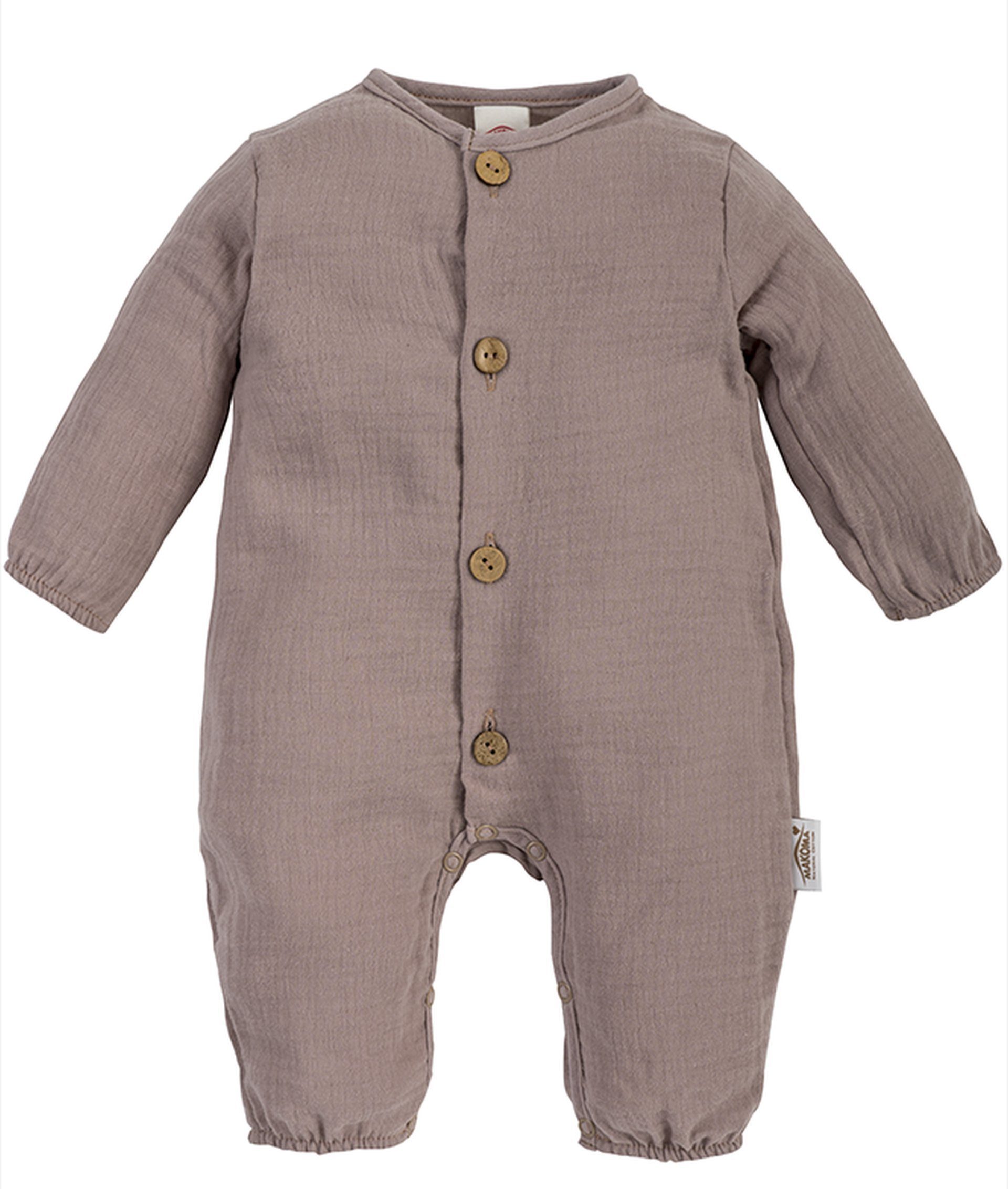 Makoma Strampler Makoma Baby Strampler Neutral Jungen & Mädchen (1-tlg) Musselin Stoff aus 100% Baumwolle