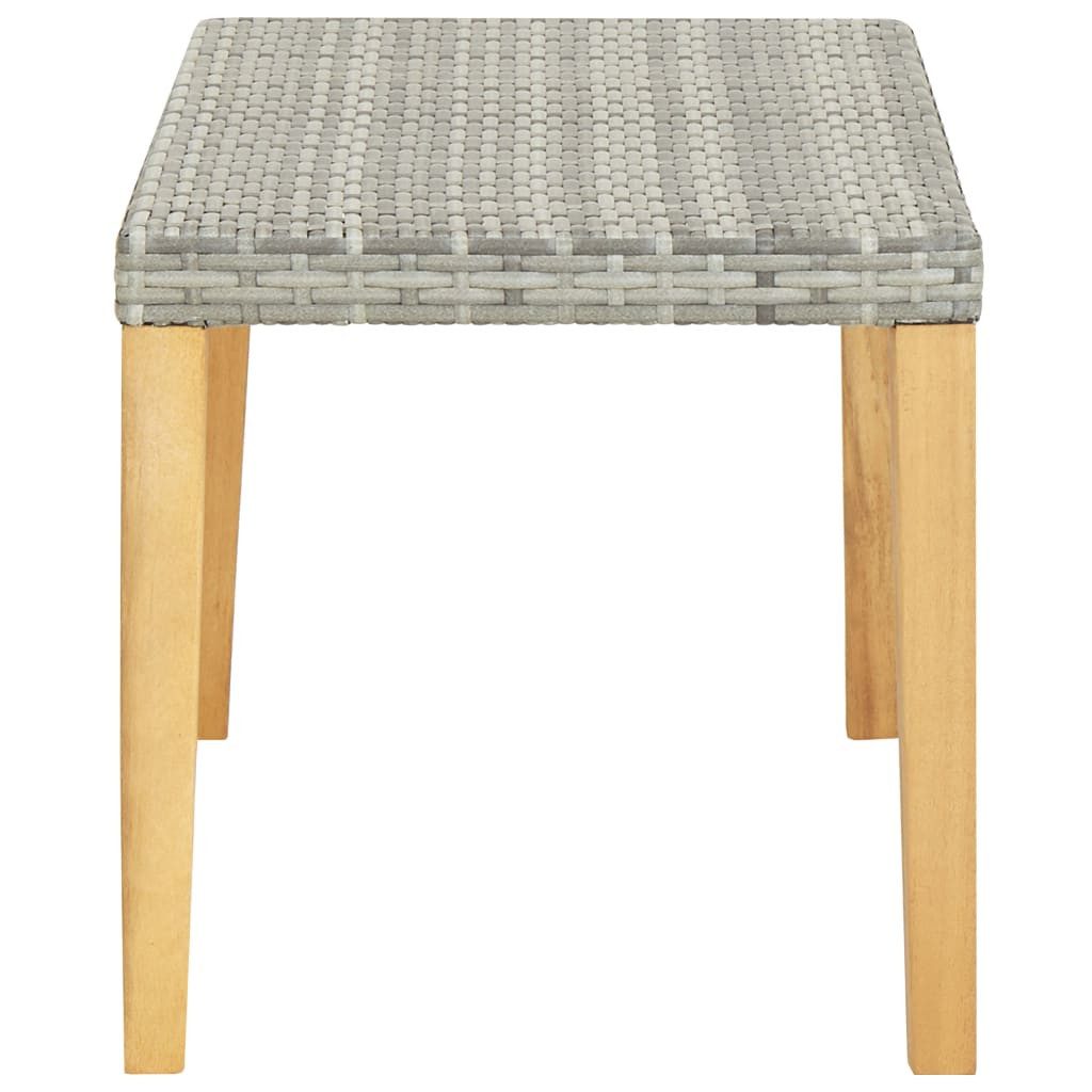 furnicato Gartenbank aus PE Rattan mit Echtholz-Beinen 120x40x40 cm Grau, Wasserfeste Sitzbank mit strapazierfähiger Oberfläche für den Pool