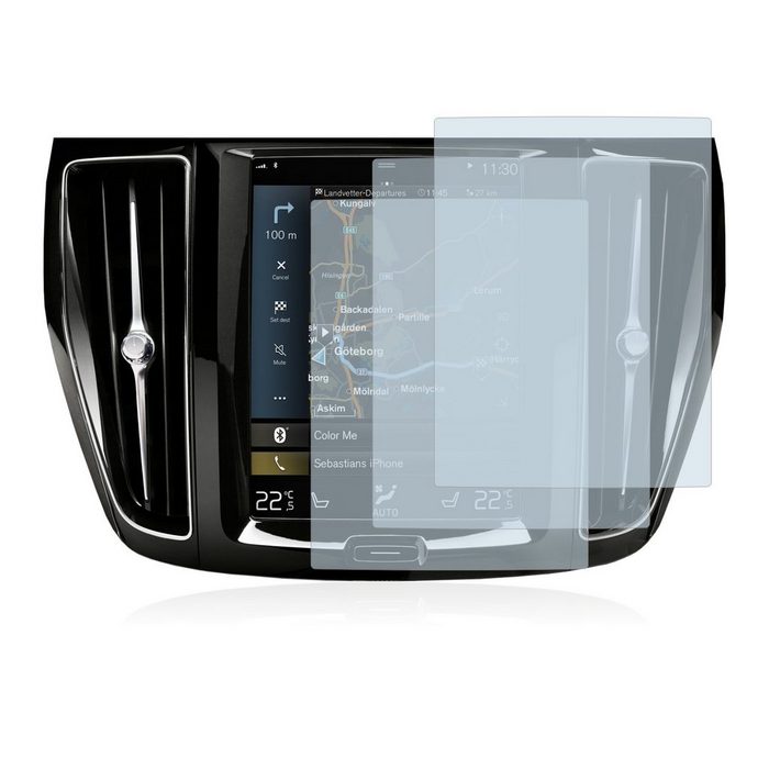 BROTECT flexible Panzerglasfolie für Volvo S60 Sensus Connect 2020 Displayschutzglas 3 Stück Schutzglas Glasfolie matt entspiegelt Anti-Reflex