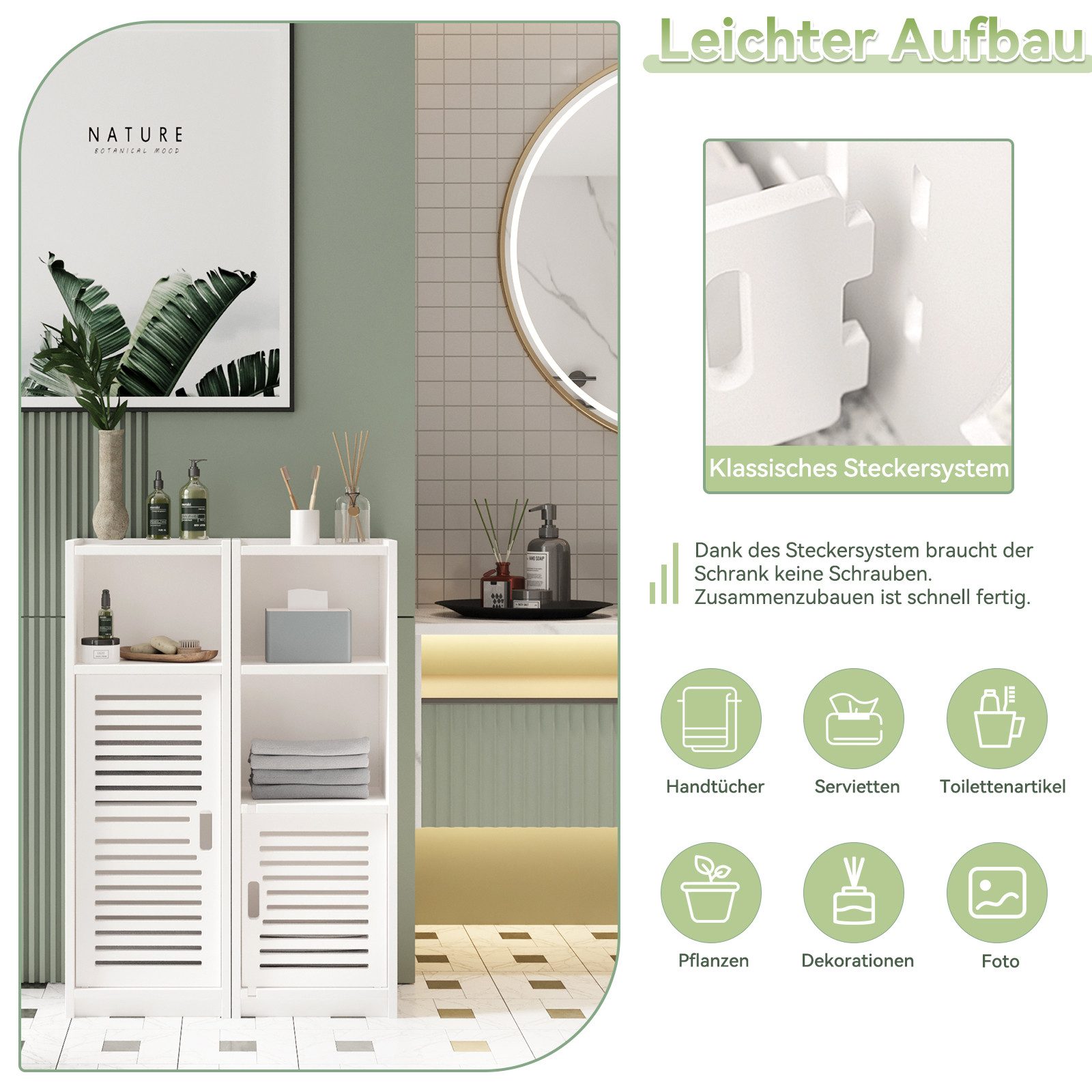 Dripex Midischrank Badezimmerschrank, Badschrank schmal, Toilettenschrank günstig online kaufen