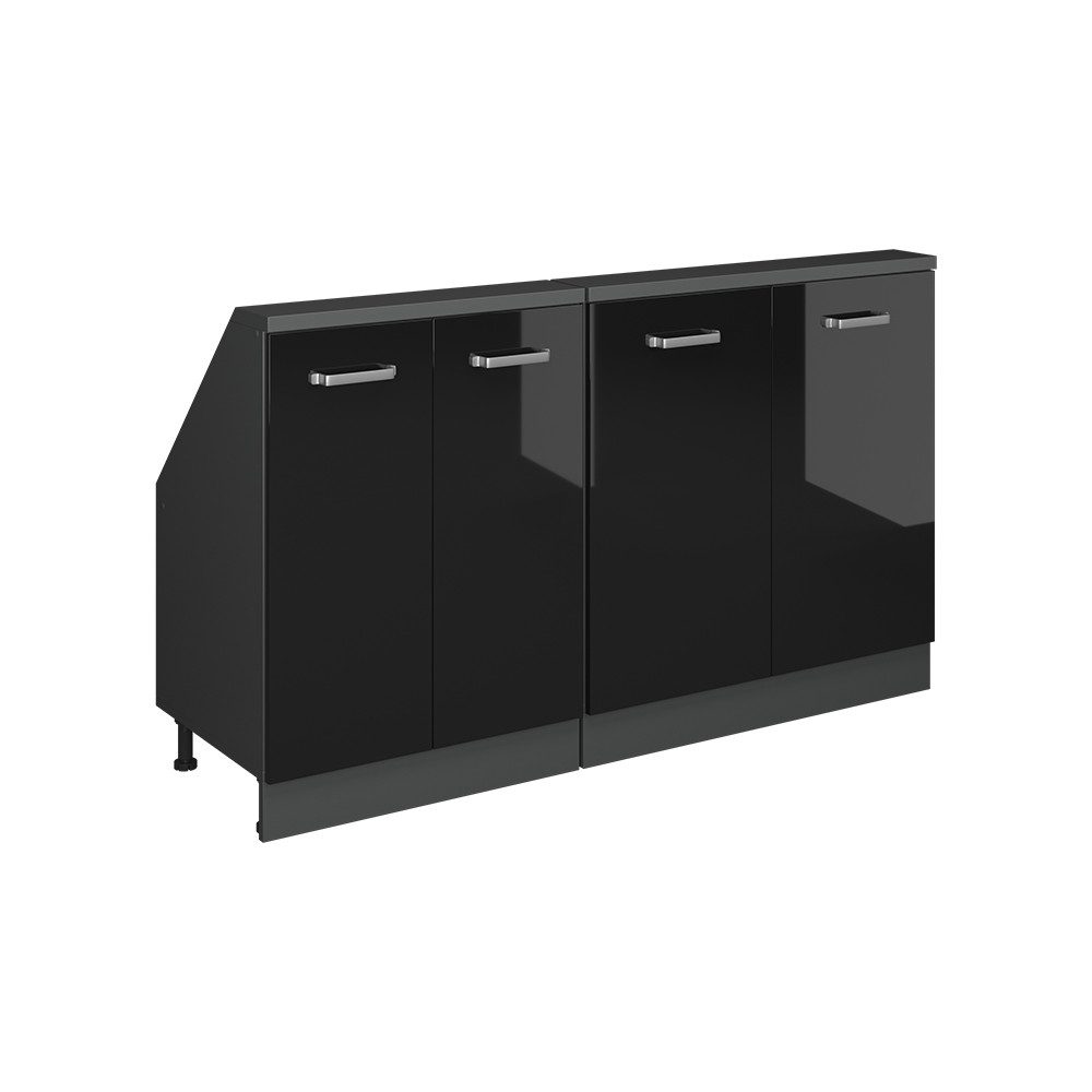 Vicco Unterschrank R-Line, Schwarz Hochglanz/Anthrazit, 140 günstig online kaufen