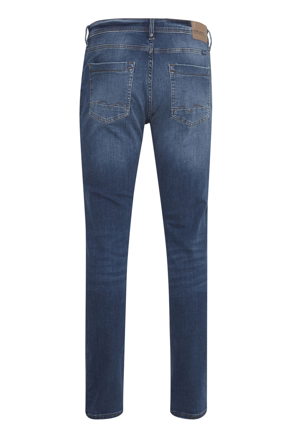 Hose Slim-fit-Jeans Washed Fit Denim in TWISTER FIT Slim 5196 Basic Blau Blend Jeans Stoned