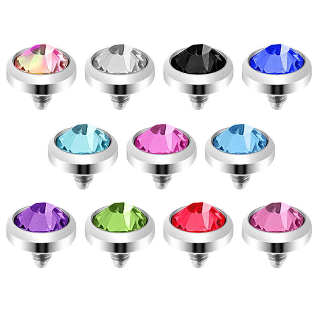 Taffstyle Piercing-Implantat Dermal Piercing Anker Kugel Strass Stein Krist günstig online kaufen