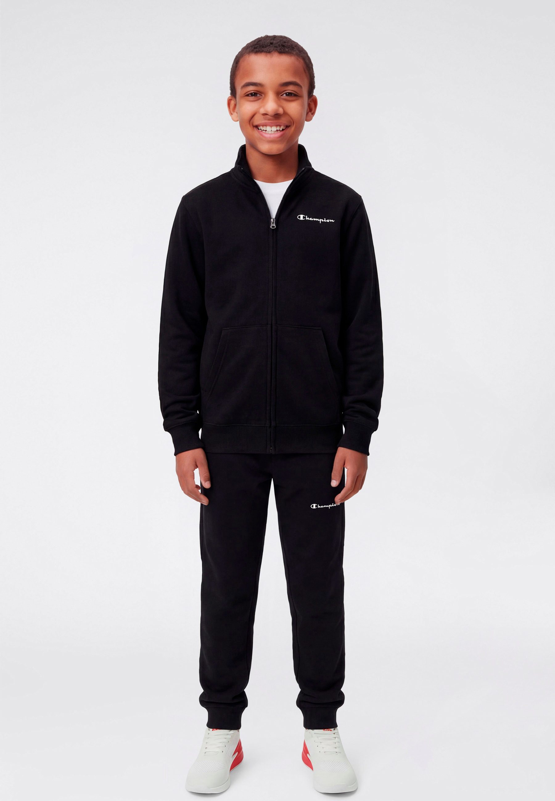 Champion Jogginghose ICONS Straight Hem Pants für Kinder, mit Reißverschluss, aus Baumwolle und Polyester