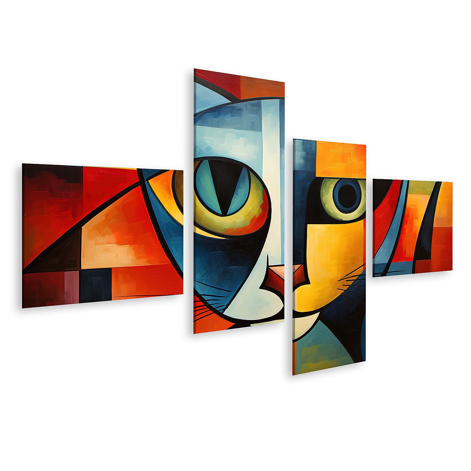 Leinwandbild Abstrakte Katze Malerei Stil Pablo Picasso Haustiere Kunst Bilder