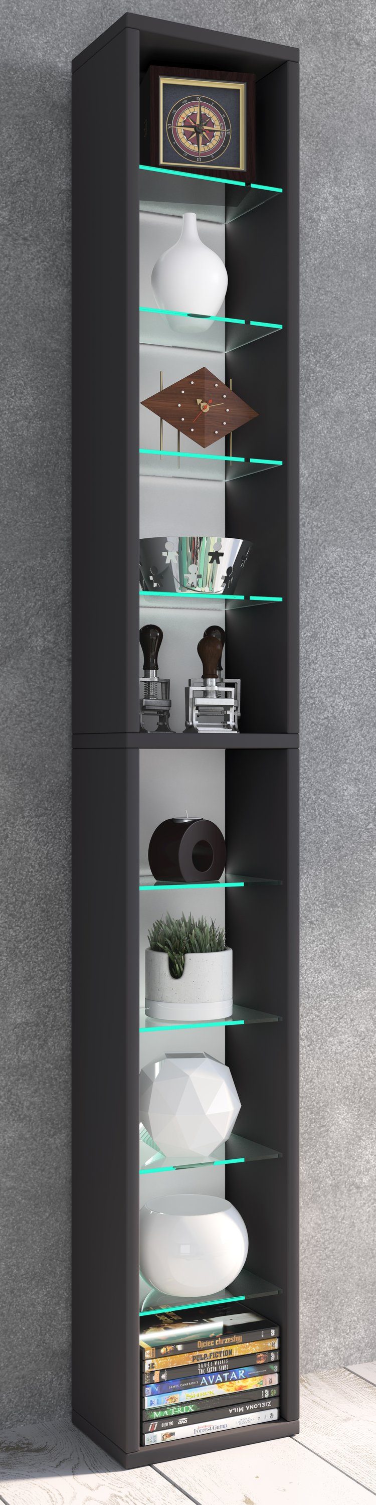 VCM Standregal Holz CD DVD Stand Aufbewahrung Regal Rasato XL