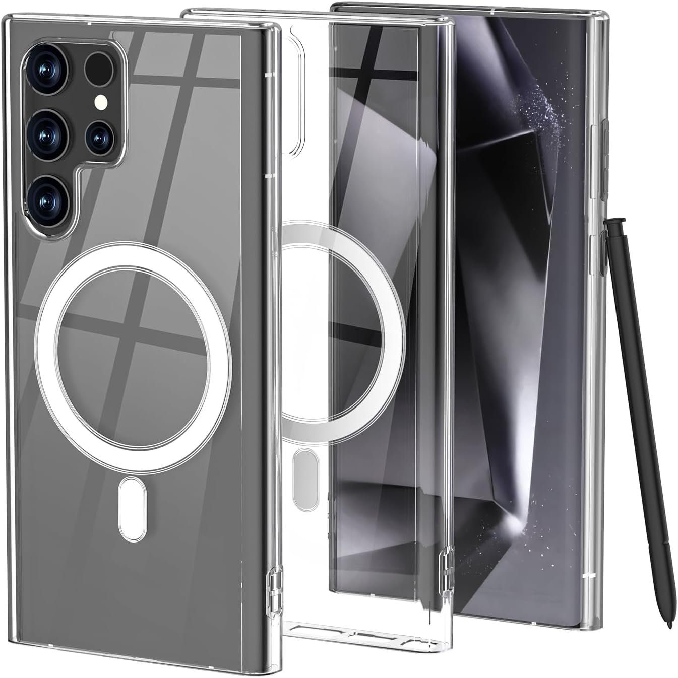 MSM Handyhülle Hülle für Samsung Galaxy S24 Ultra MagSafe Hard Case Klar