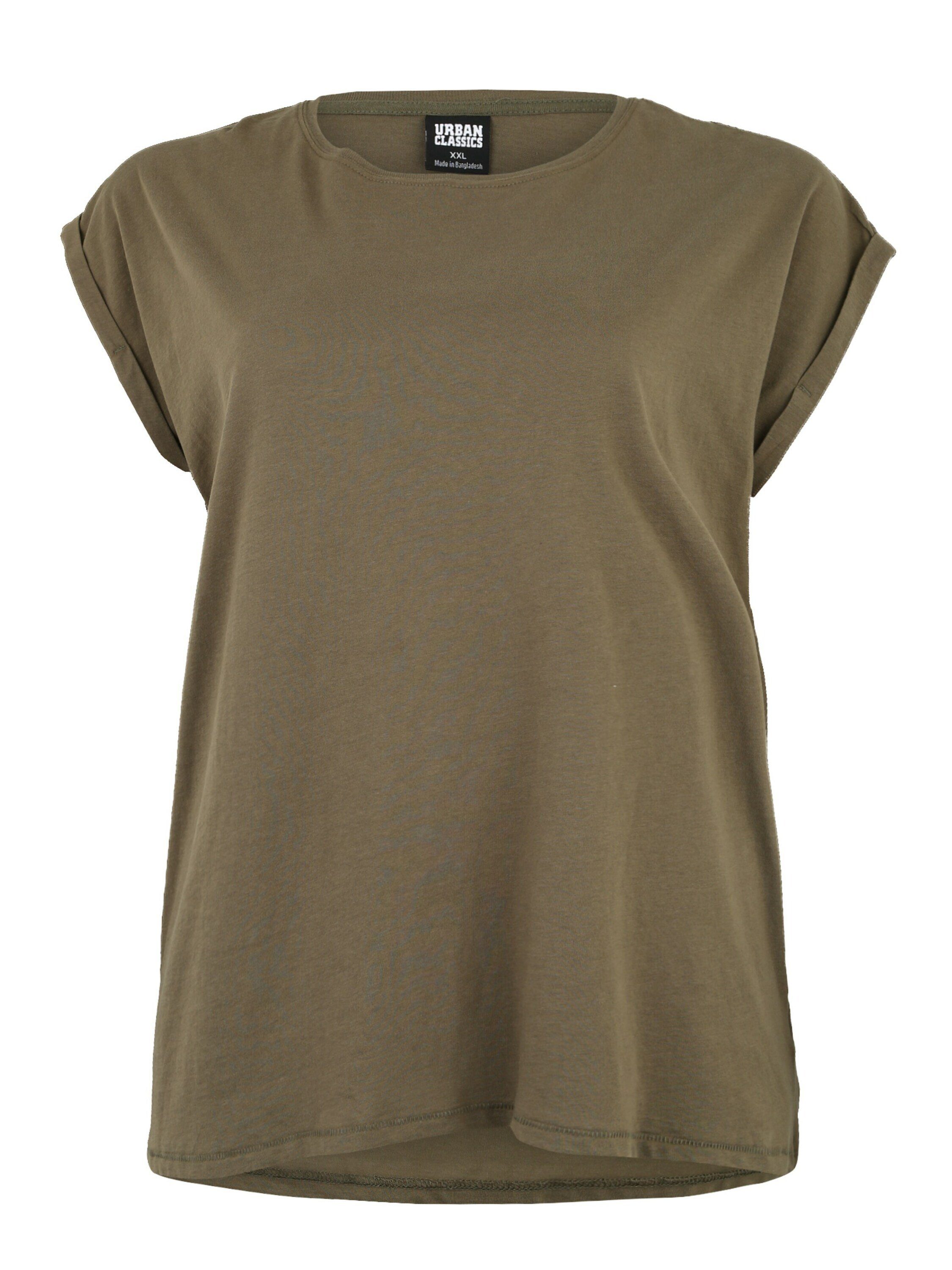 URBAN CLASSICS T-Shirt (1-tlg) Plain/ohne Details, Weiteres Detail TB771 olive Extended Shoulder