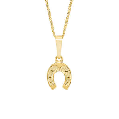 Amor Kette mit Anhänger für Kinder, Unisex, Gold 375, Hufeisen (2-tlg., Kette mit Anhänger)