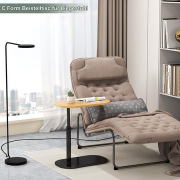 JOEAIS Beistelltisch Sofa Klein Beistelltisch für Couch Sofatisch Couchtisch, Höhenverstellba Sofa Table Nachttisch Betttisch Laptoptisch C Form