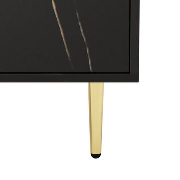 Merax Lowboard, mit großen Stauraum und goldenen Metallbeine, Breite: 200 cm