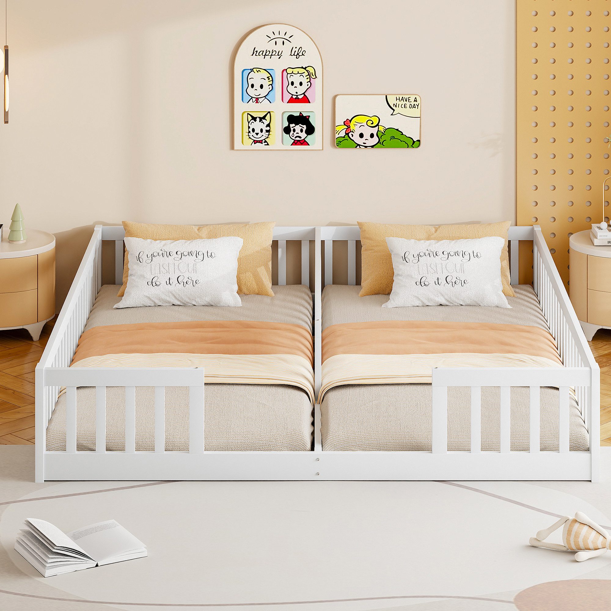 Flieks Massivholzbett, Kinderbett Einzelbett*2 90x200cm*2 für zwei Kinder m günstig online kaufen
