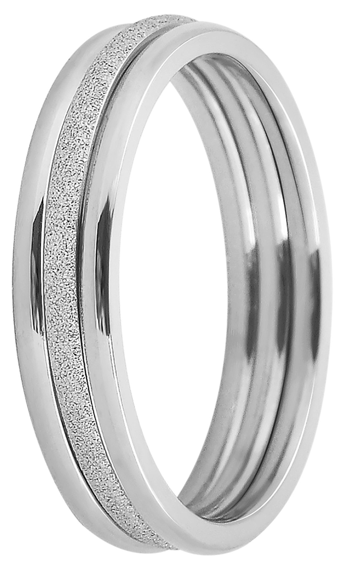 AKZENT Fingerring Silviani Edelstahl Damenring silber Gr. 52 – 58, 3-teilig, Damen Ring