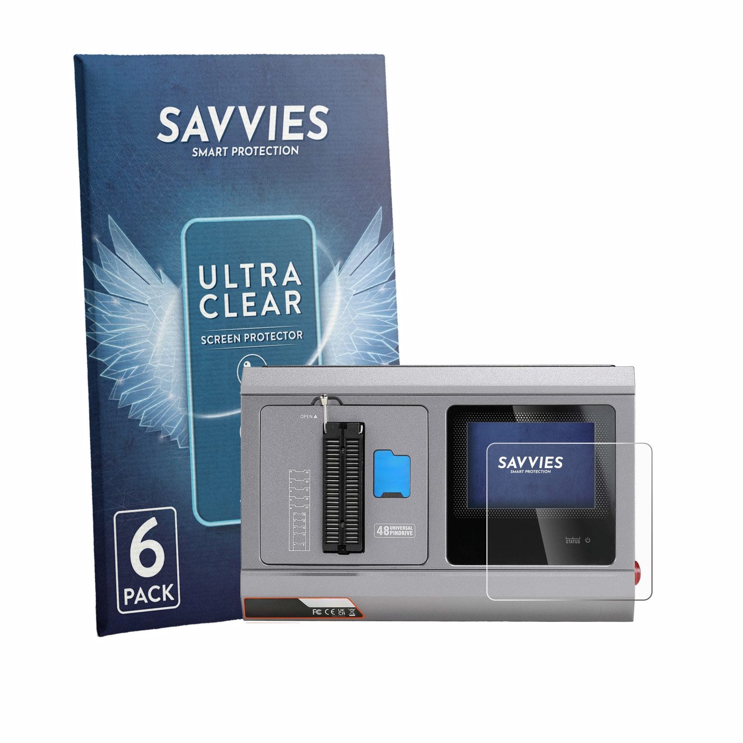 Savvies Displayschutzfolie Schutzfolie für Xhorse Multi-Prog, 6 Stück, Displayschutz Schutz Folie Klar Transparent