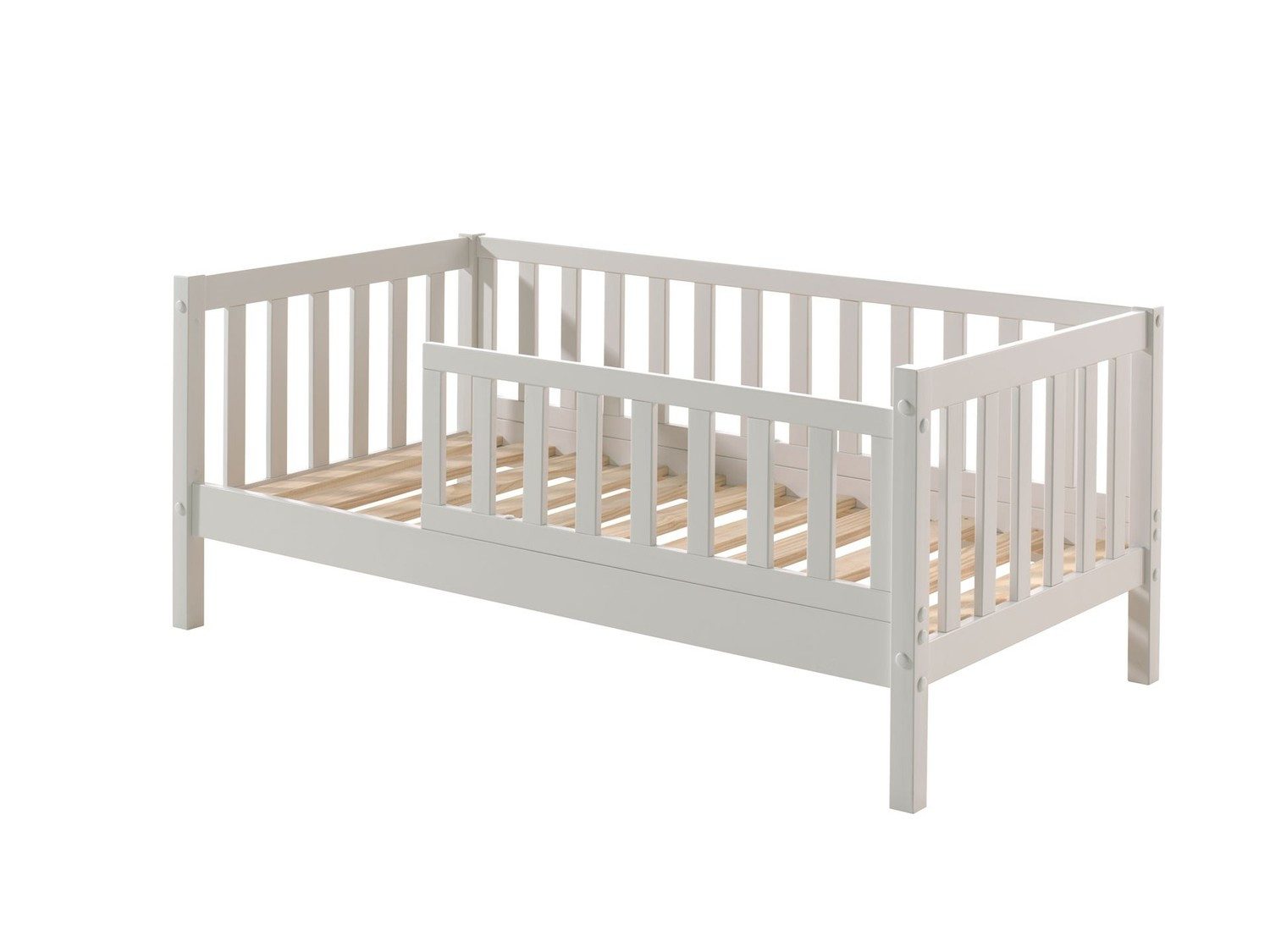 Natur24 Einzelbett Juniorbett 70 x 140 cm Kiefer Weiß