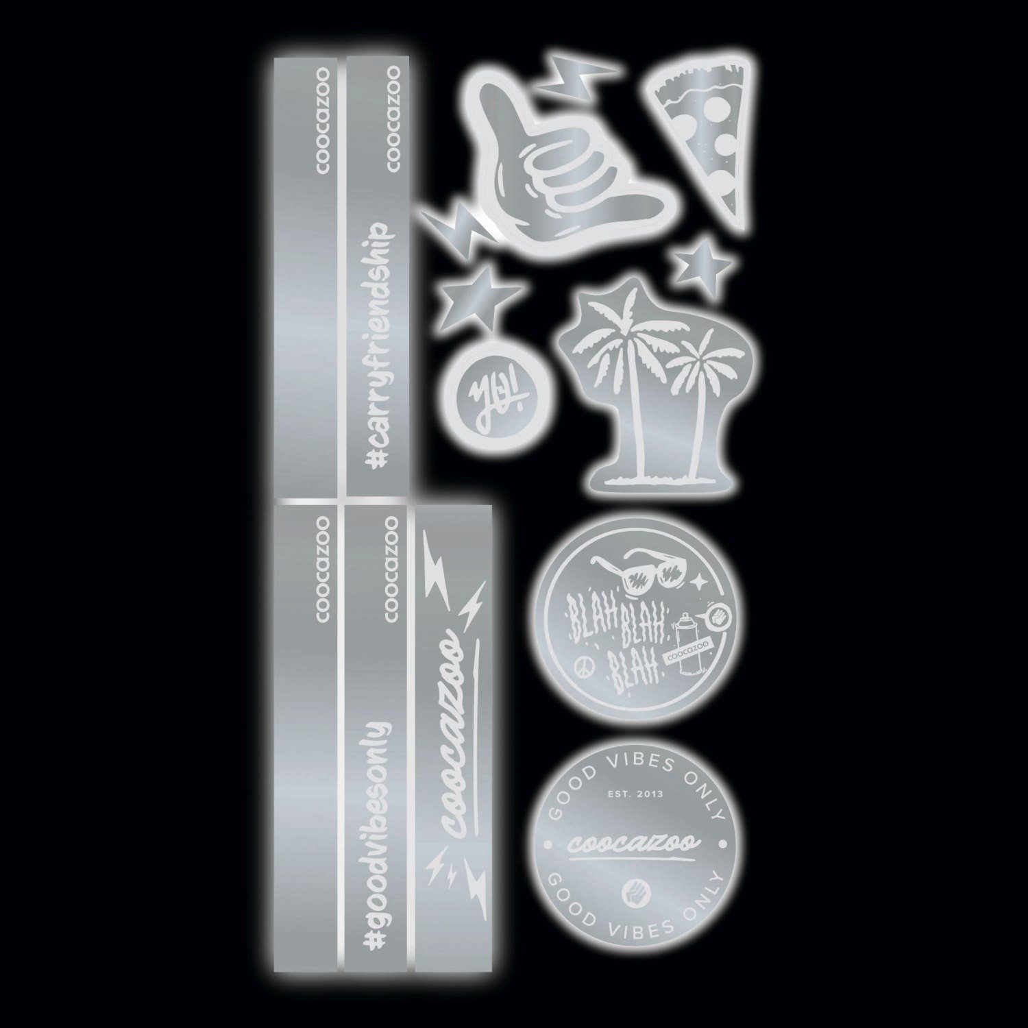 coocazoo Schulranzen coocazoo Reflektierendes Sticker-Set "Silver"