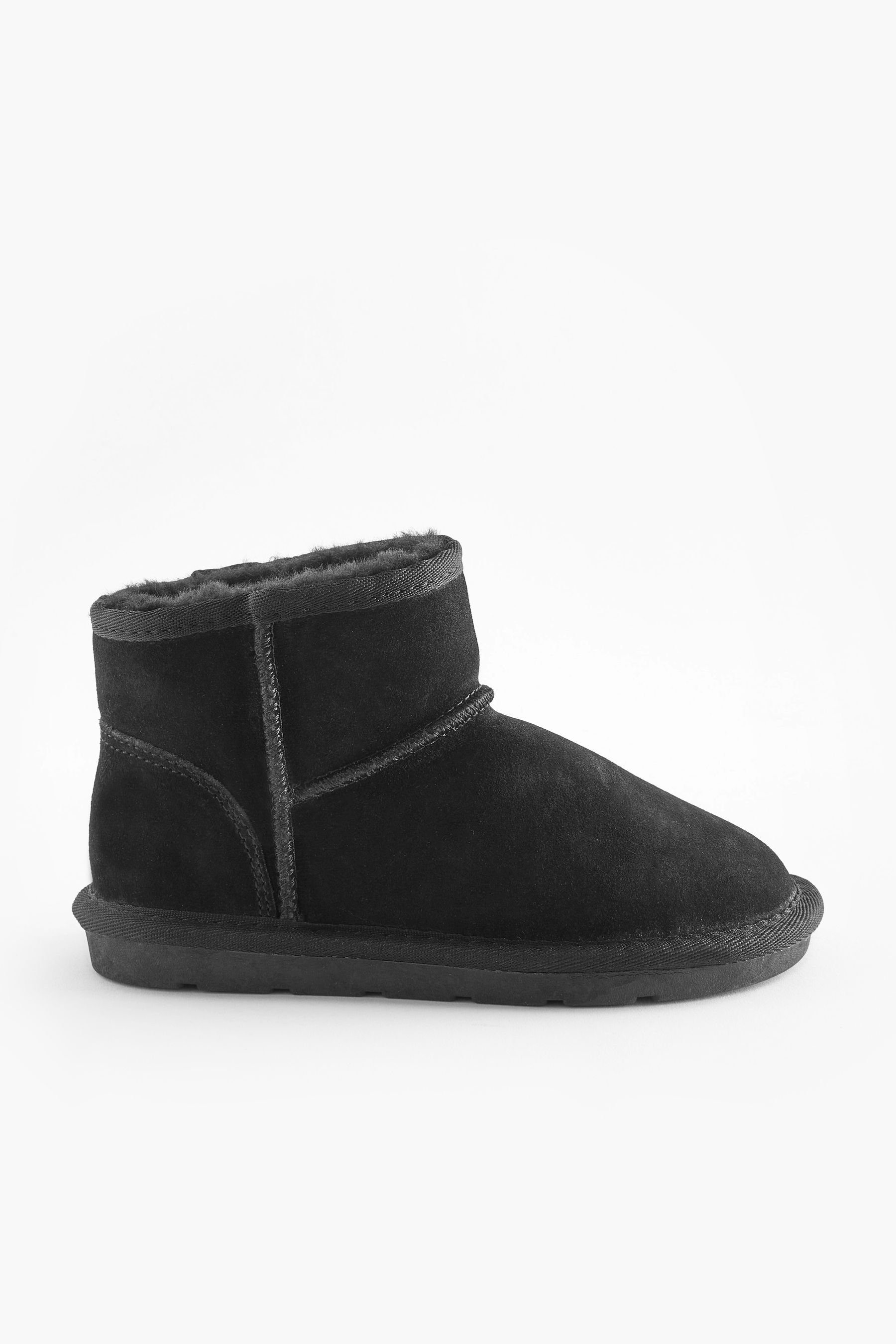 Next Wasserabweisende, warm gefütterte Schlupfstiefel Winterstiefelette (1-tlg) Black Suede