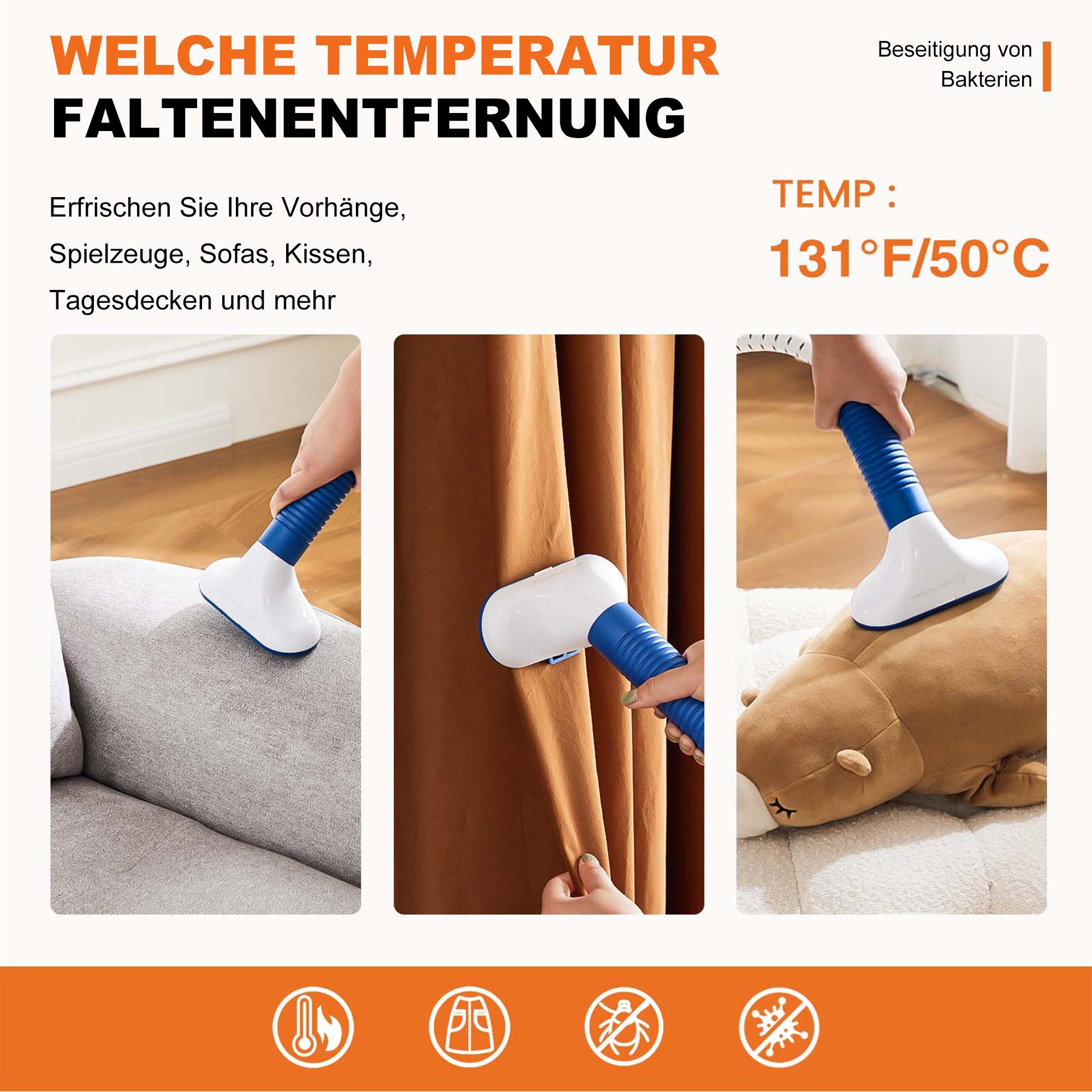 DUMOS Dampfbügeleisen Dampfbügeleisen, 1500 W, 45-Sekunden-Schnellaufheizung, 55-Minuten-Standby-Betrieb